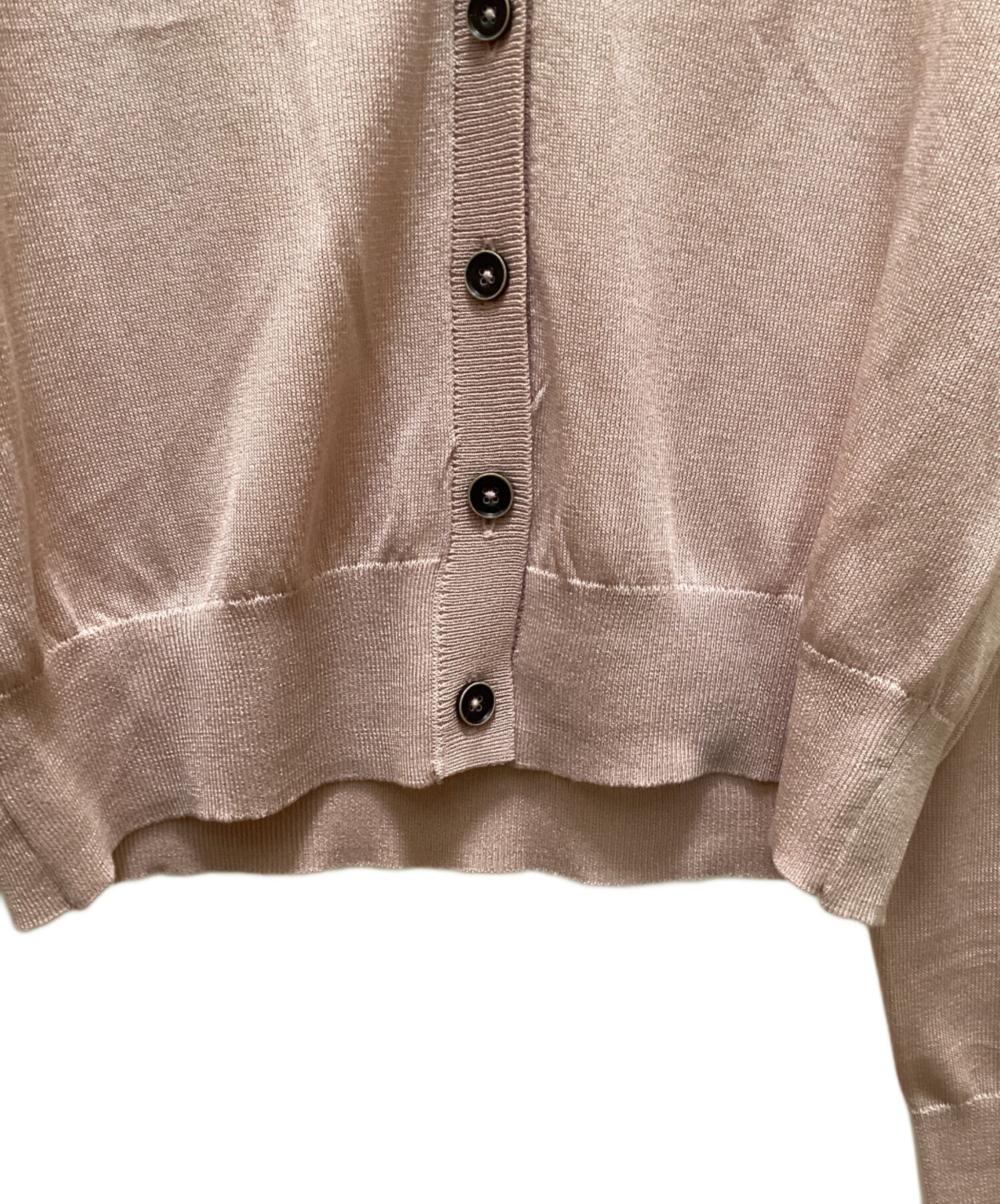中古・古着通販】anuke (アンヌーク) Highgauge Sheer Cardigan ピンク