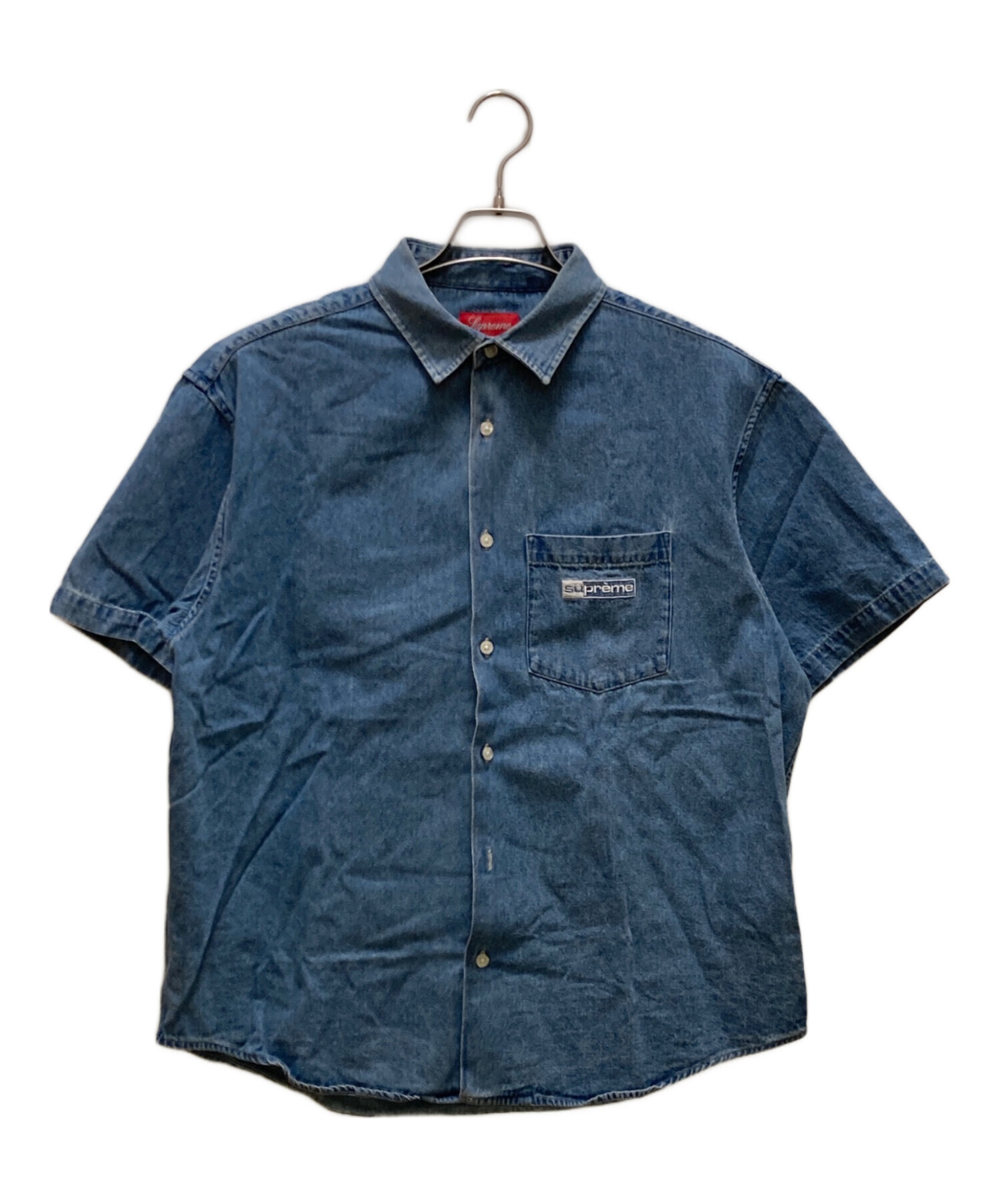 【美品】シュプリーム 2トーン デニム 半袖シャツ M インディゴ 中古・古着通販】Supreme (シュプリーム) ロゴ刺繍 半袖デニムシャツ