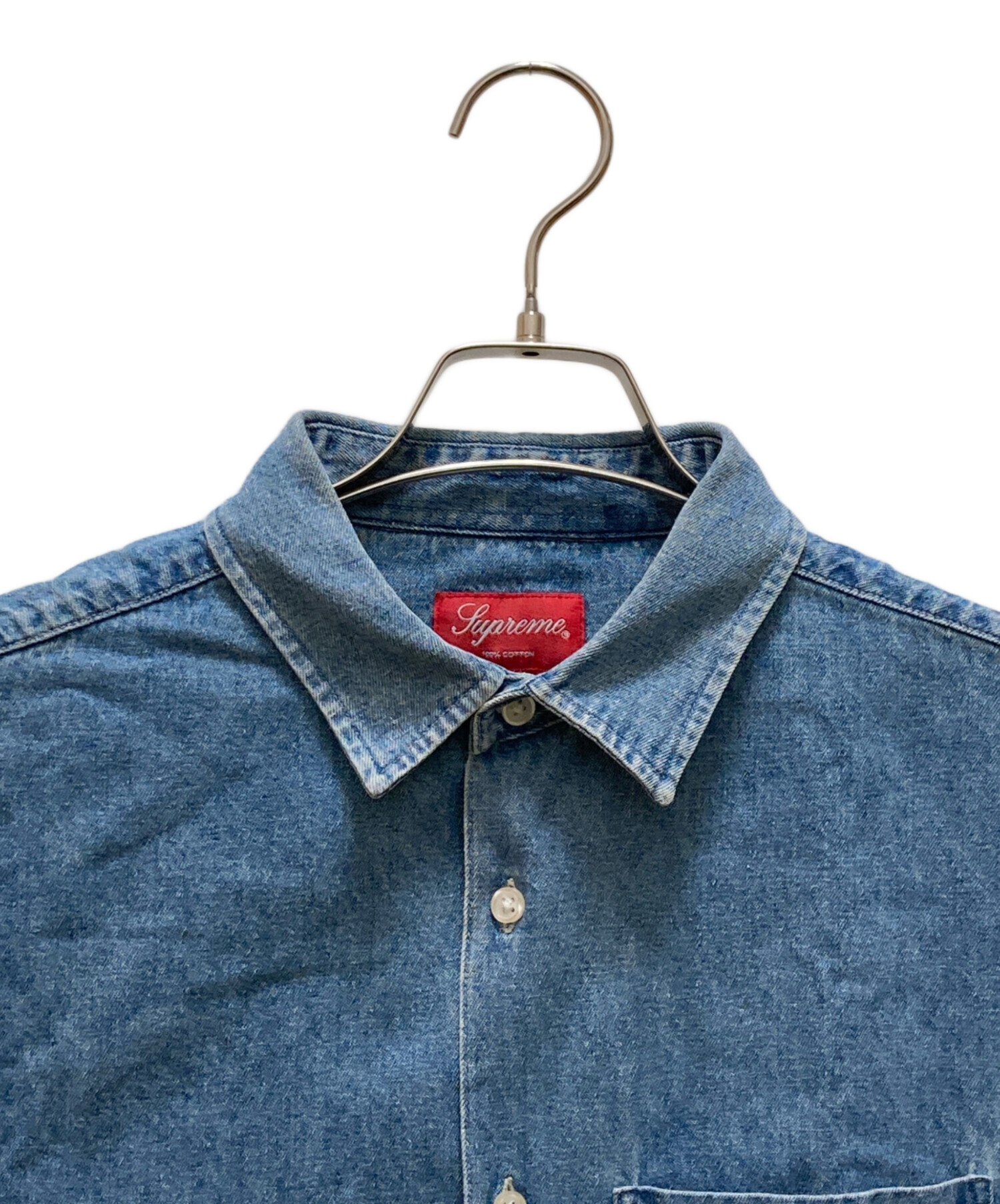 中古・古着通販】Supreme (シュプリーム) ロゴ刺繍 半袖デニムシャツ