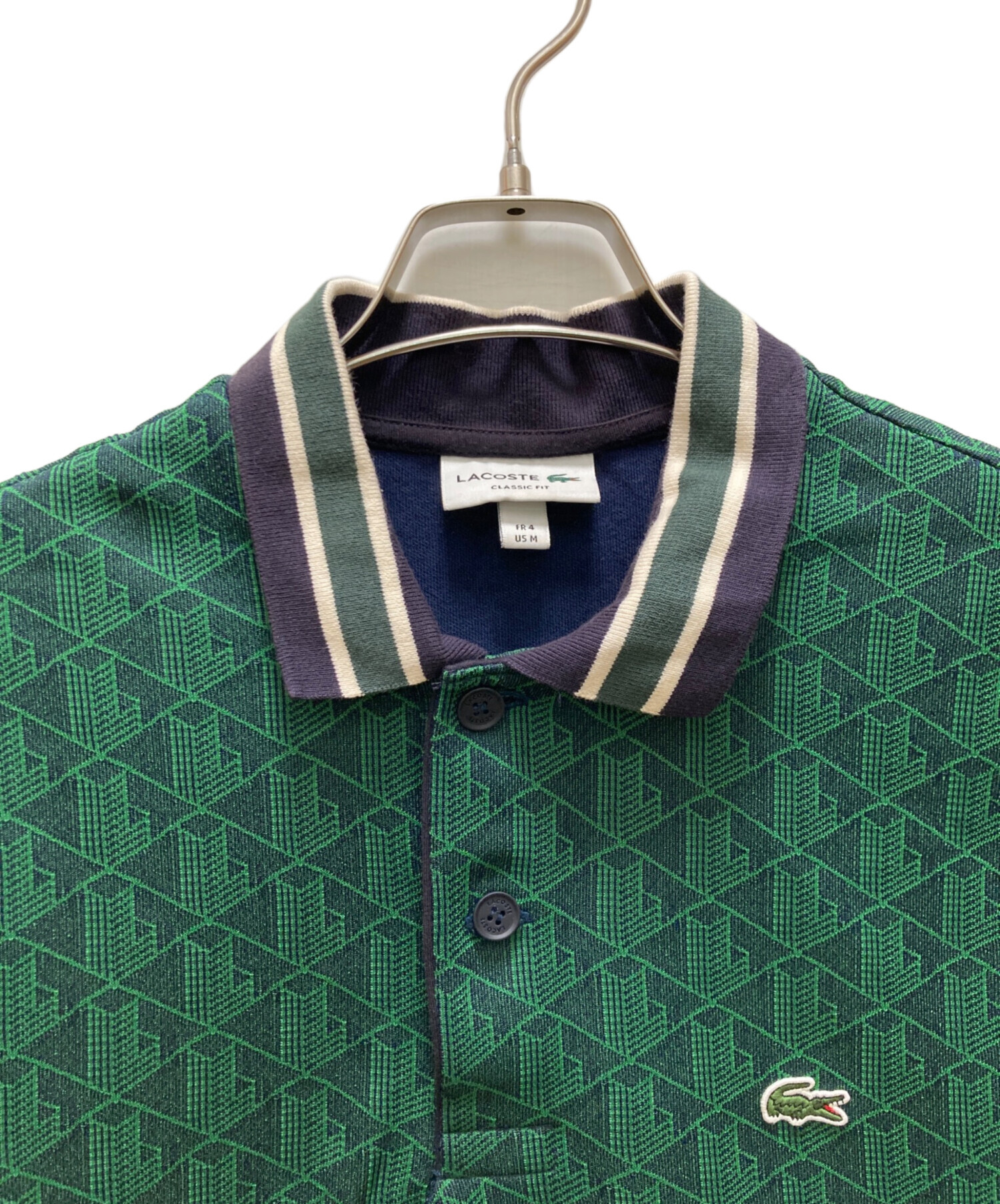 中古・古着通販】LACOSTE (ラコステ) モノグラムジャカードポロシャツ
