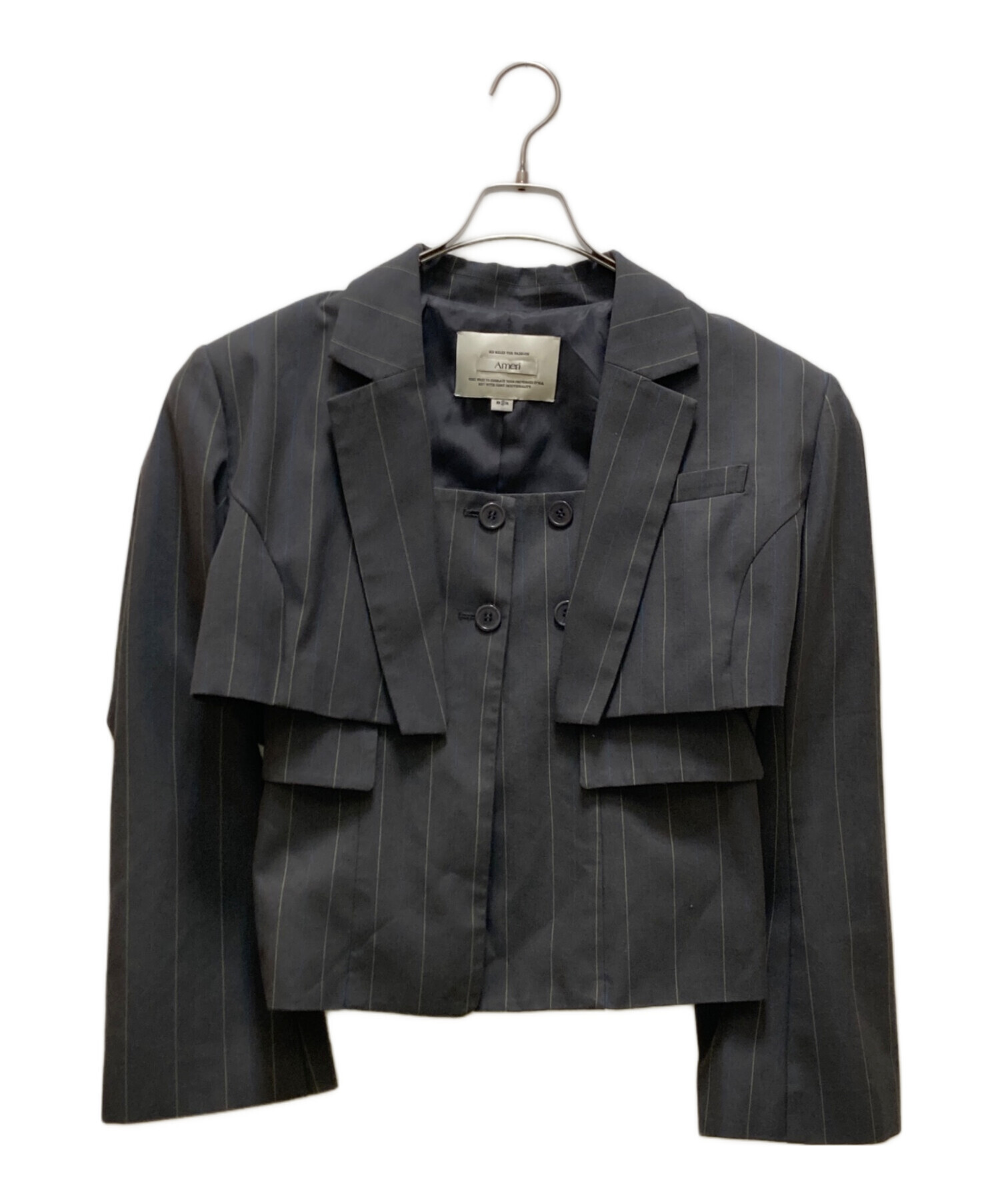 中古・古着通販】AMERI (アメリ) DEFORMATION PINSTRIPE JACKET