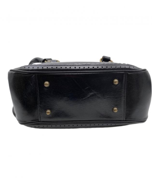 中古・古着通販】ANNA SUI (アナスイ) レザーハンドバッグ ブラック
