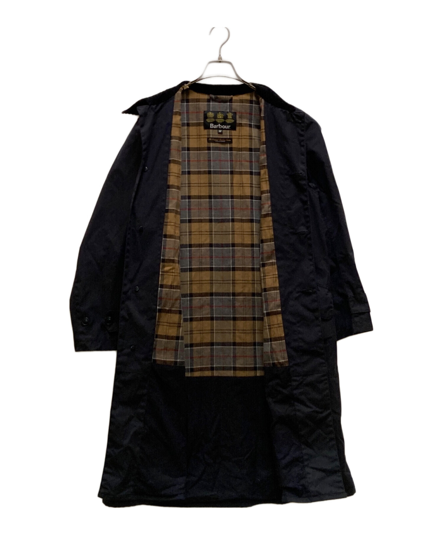 未使用品に近い！Barbour ステンカラーコート 36 ネイビー 未使用品に近い！Barbour ステンカラーコート 36 ネイビー 中古・古着