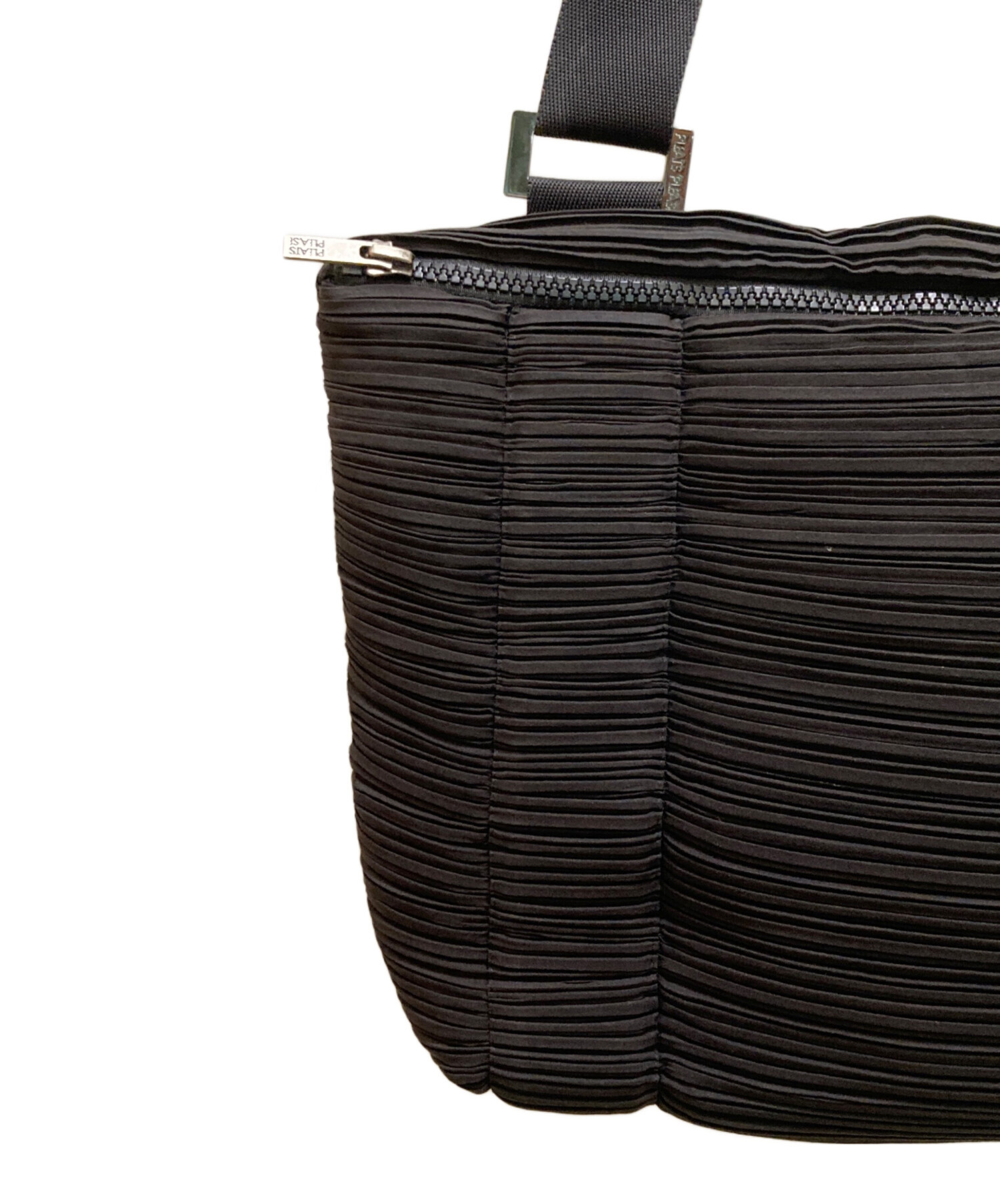 プリーツプリーズPLEATS PLEASE 切替プリーツショルダーバッグ 茶黒 