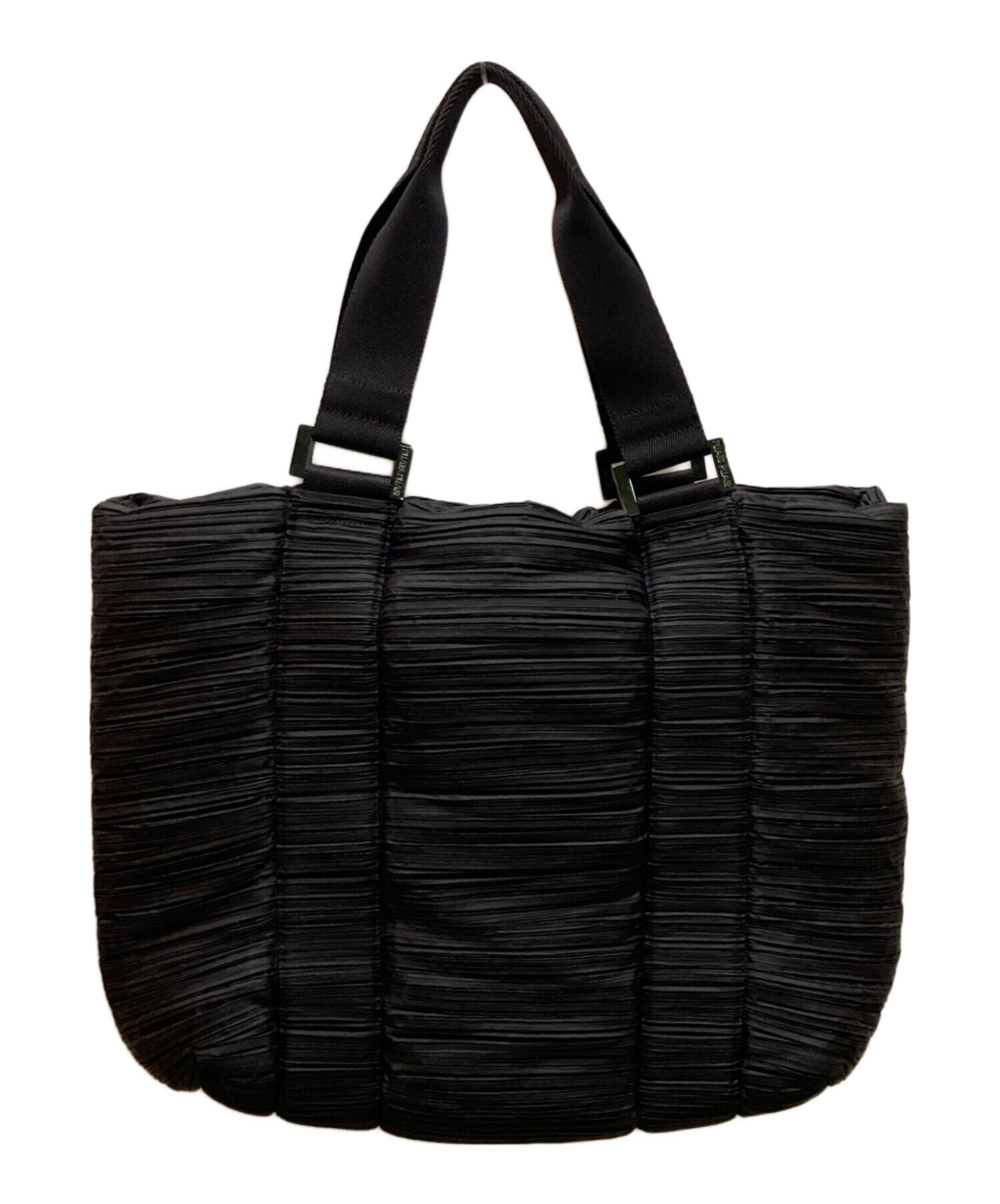 PLEATS PLEASE トートバッグ ブラック 中古・古着通販】PLEATS PLEASE (プリーツプリーズ) プリーツトート