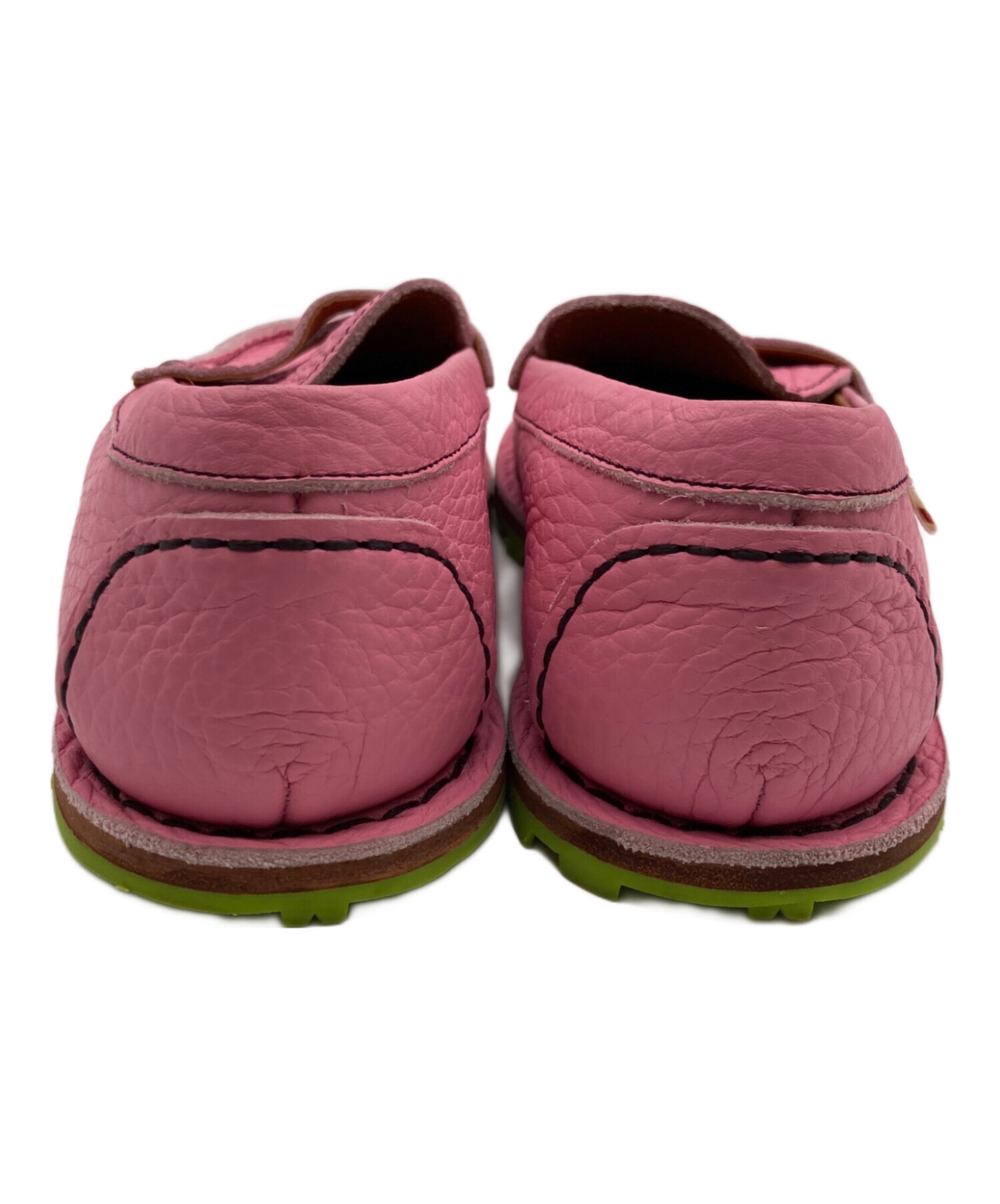 マルニ　MARNI ピンクレザー ローファー グリーンソール 中古・古着通販】MARNI (マルニ) コインローファー ピンク サイズ:36