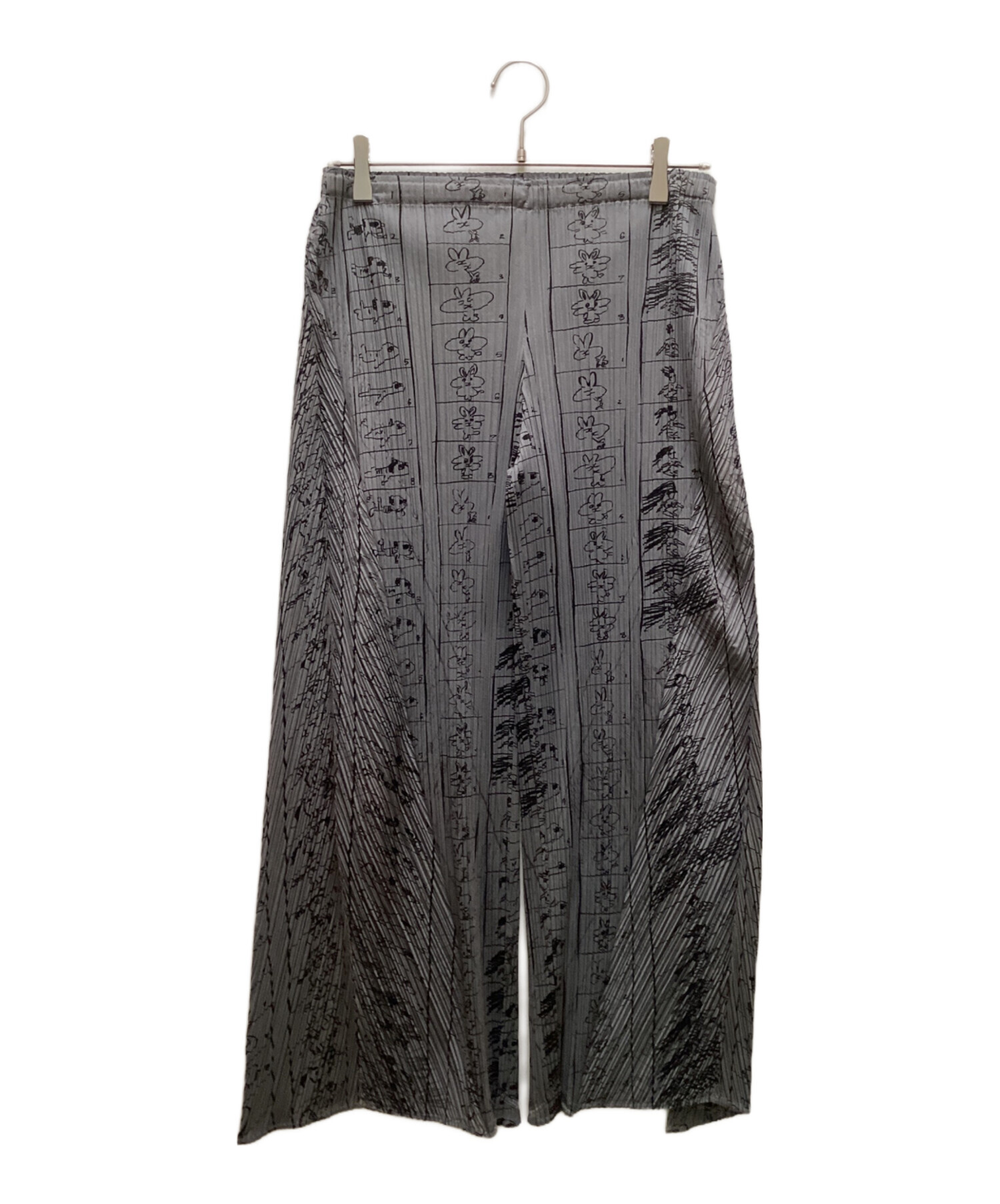 PLEATS PLEASE パンツ　プリント加工 中古・古着通販】PLEATS PLEASE (プリーツプリーズ) コミックイラスト
