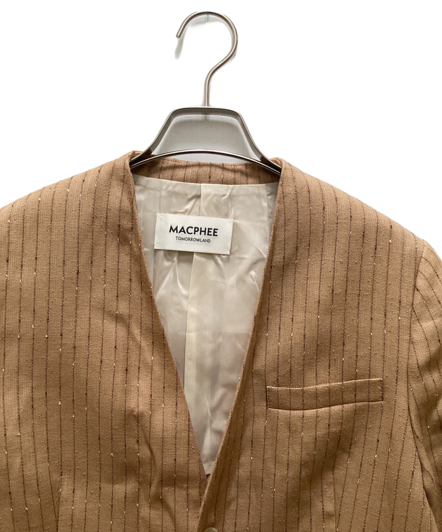 中古・古着通販】MACPHEE (マカフィー) シルクネップリネン ノーカラー