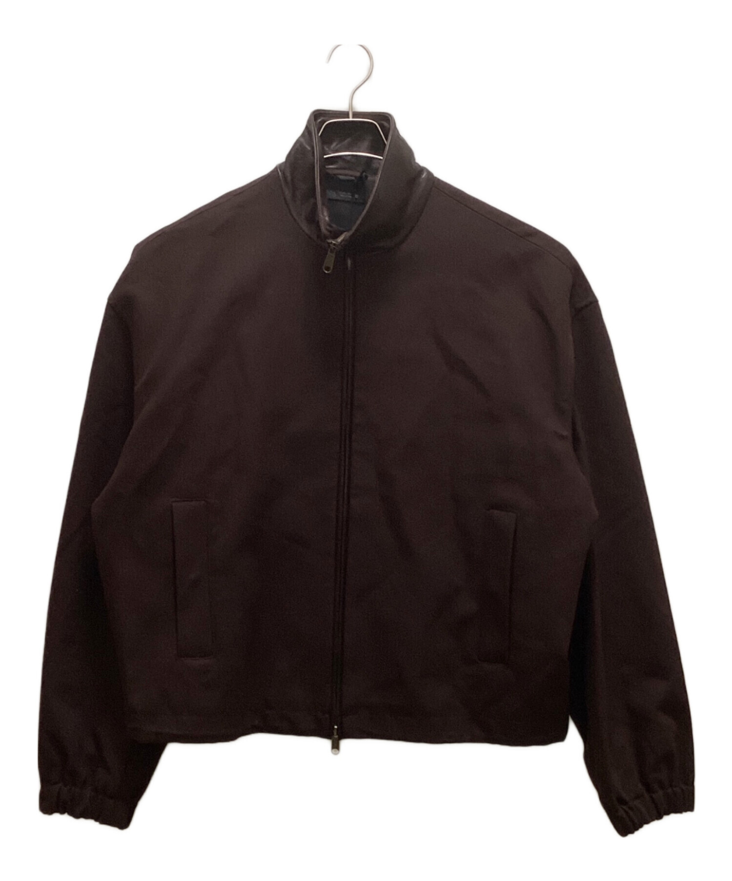 中古・古着通販】ZARA (ザラ) 襟レザー切替ブルゾン ブラウン サイズ:L