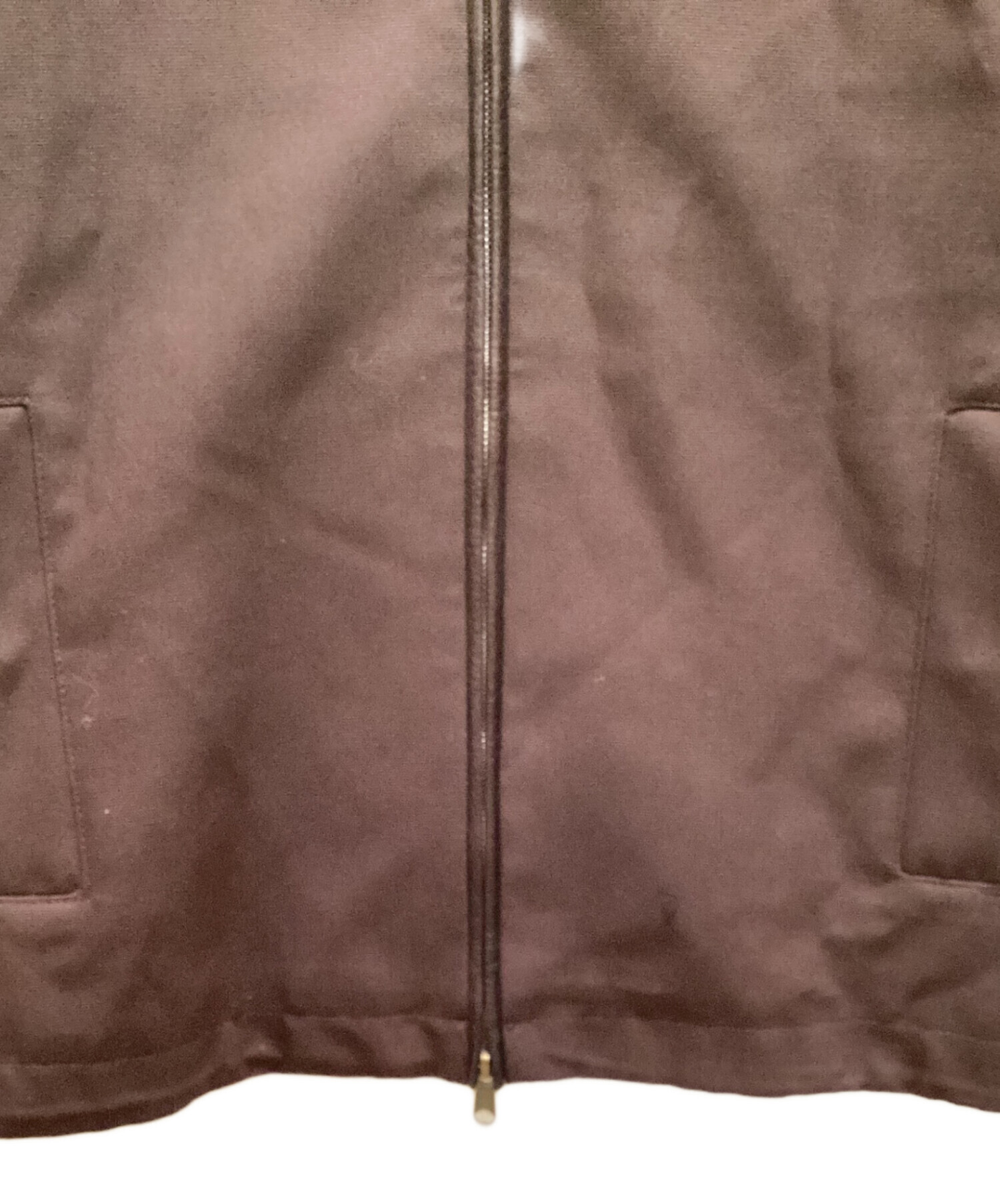 中古・古着通販】ZARA (ザラ) 襟レザー切替ブルゾン ブラウン サイズ:L