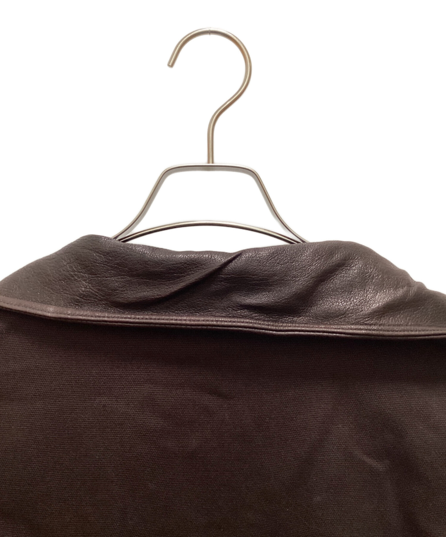 中古・古着通販】ZARA (ザラ) 襟レザー切替ブルゾン ブラウン サイズ:L