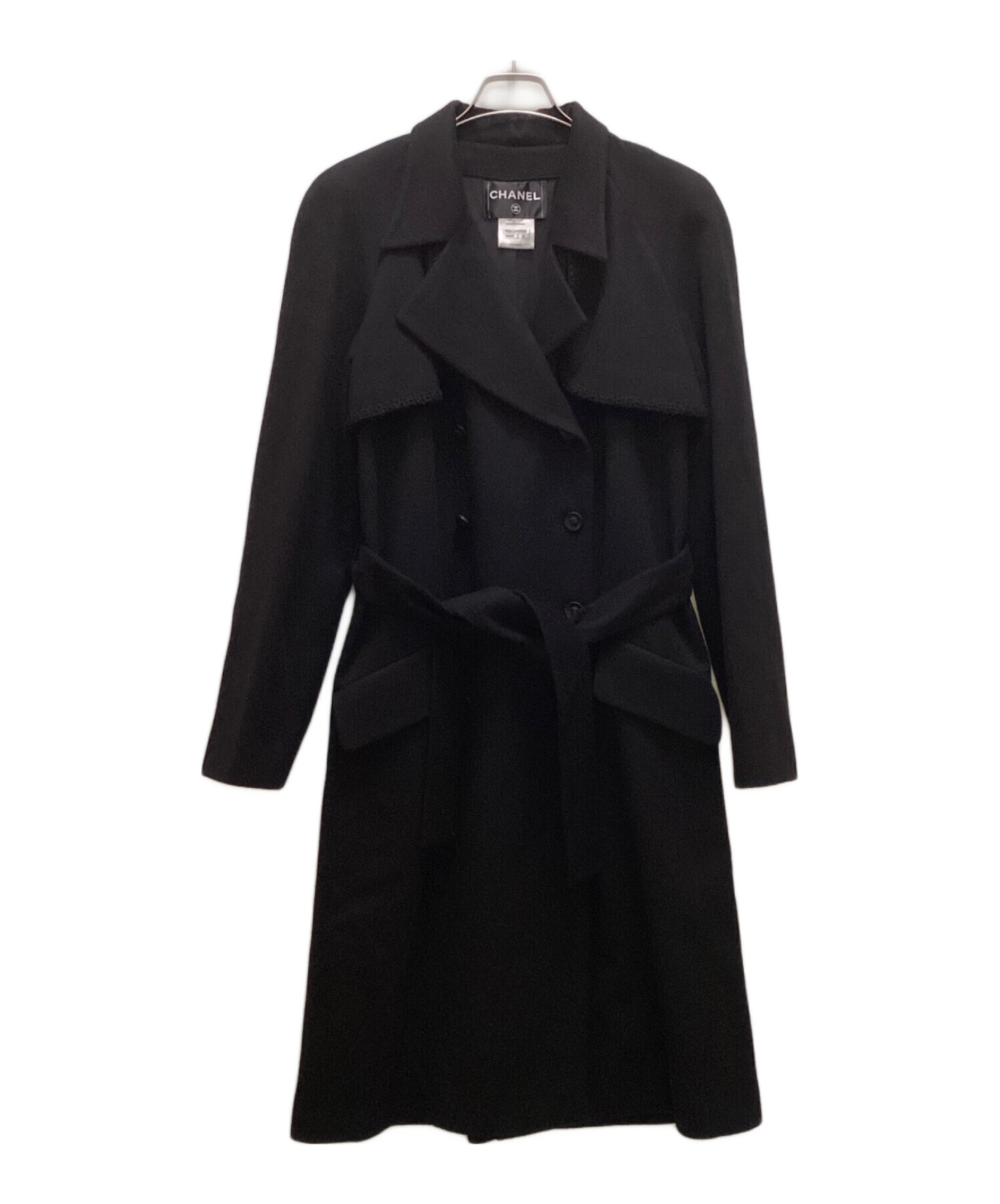 中古・古着通販】CHANEL (シャネル) カシミヤダブルコート ブラック