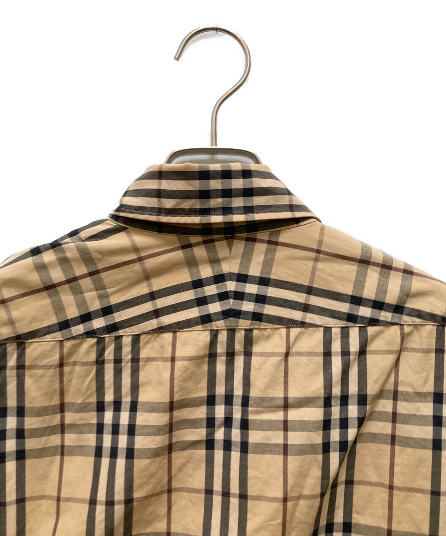 バーバリーブラックレーベル ノバチェック シャツジャケット ベージュ メンズ 中古・古着通販】BURBERRY BLACK LABEL (バーバリーブラックレーベル