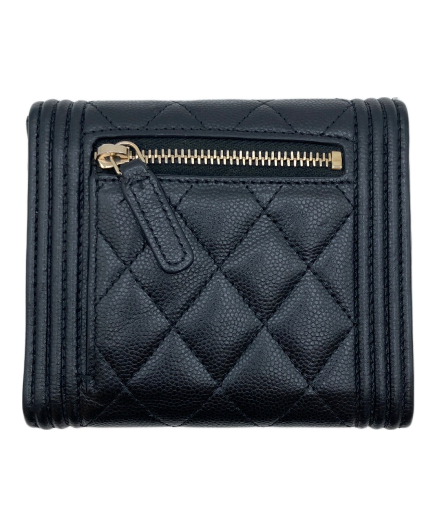 値下げ中☆CHANEL 三つ折り財布 黒 レザー レディース