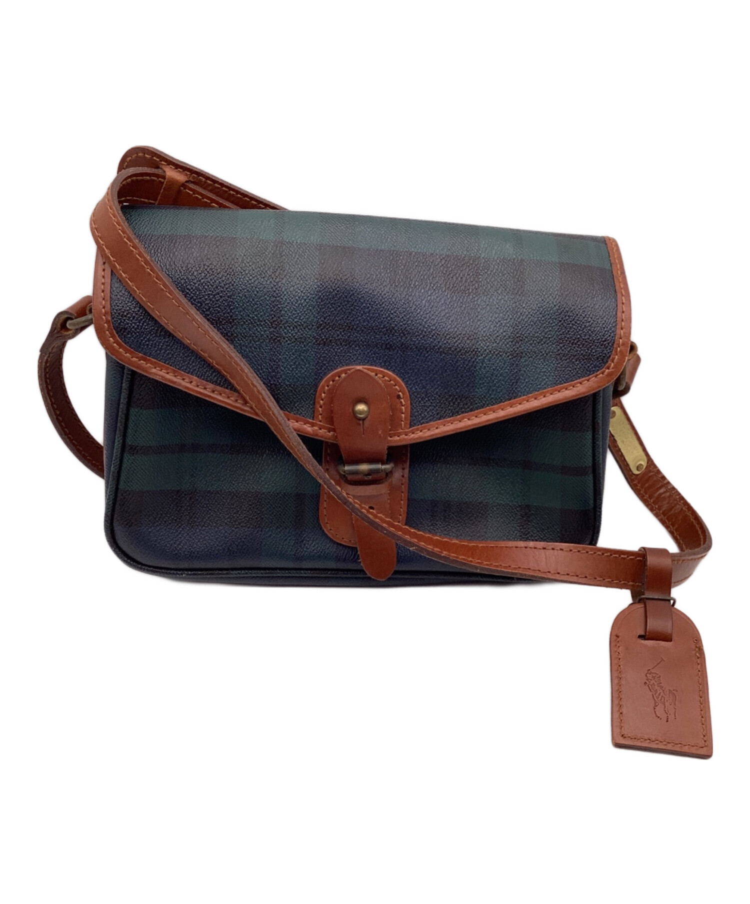 希少美品 POLO RALPH LAUREN ショルダーバッグ ブラックウォッチ 中古・古着通販】POLO RALPH LAUREN (ポロ・ラルフローレン) ブラック