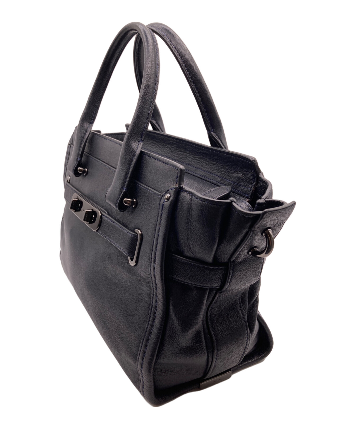 中古・古着通販】COACH (コーチ) ターンロック2WAYバッグ ブラック