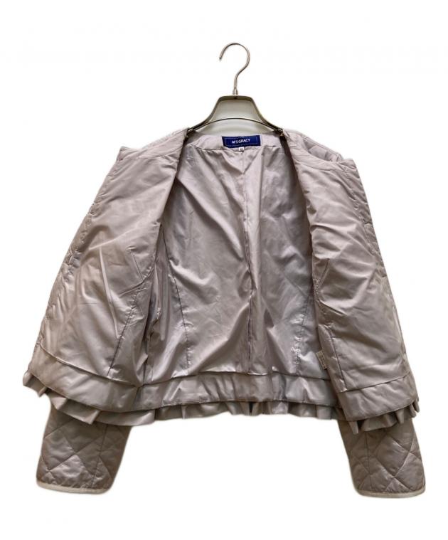 M’S GRACY エムズグレイシー 洗えるキルティングジャケット ピンク 38 中古・古着通販】M'S GRACY (エムズグレイシー) パールボタン フリル