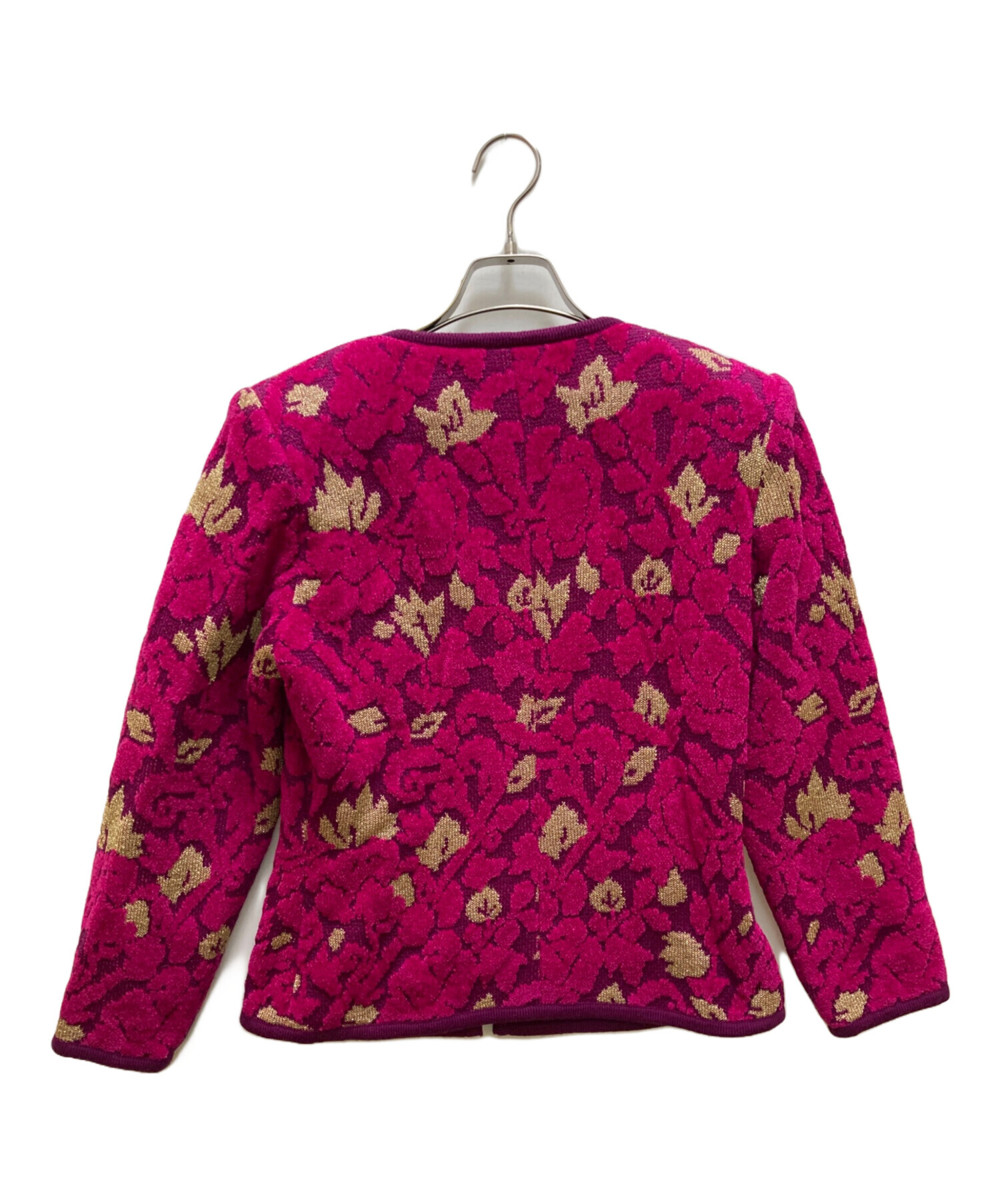 90s Yves Saint Laurent ノーカラー ニットジャケット 中古・古着通販】Yves Saint Laurent (イヴサンローラン) ヴィンテージ