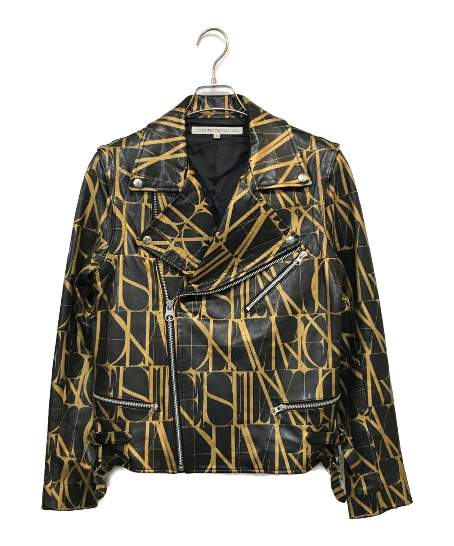 ジョンローレンスサリバン ダブルライダースジャケット 2way 本革 総柄 36 中古・古着通販】JOHN LAWRENCE SULLIVAN (ジョン ローレンス サリバン