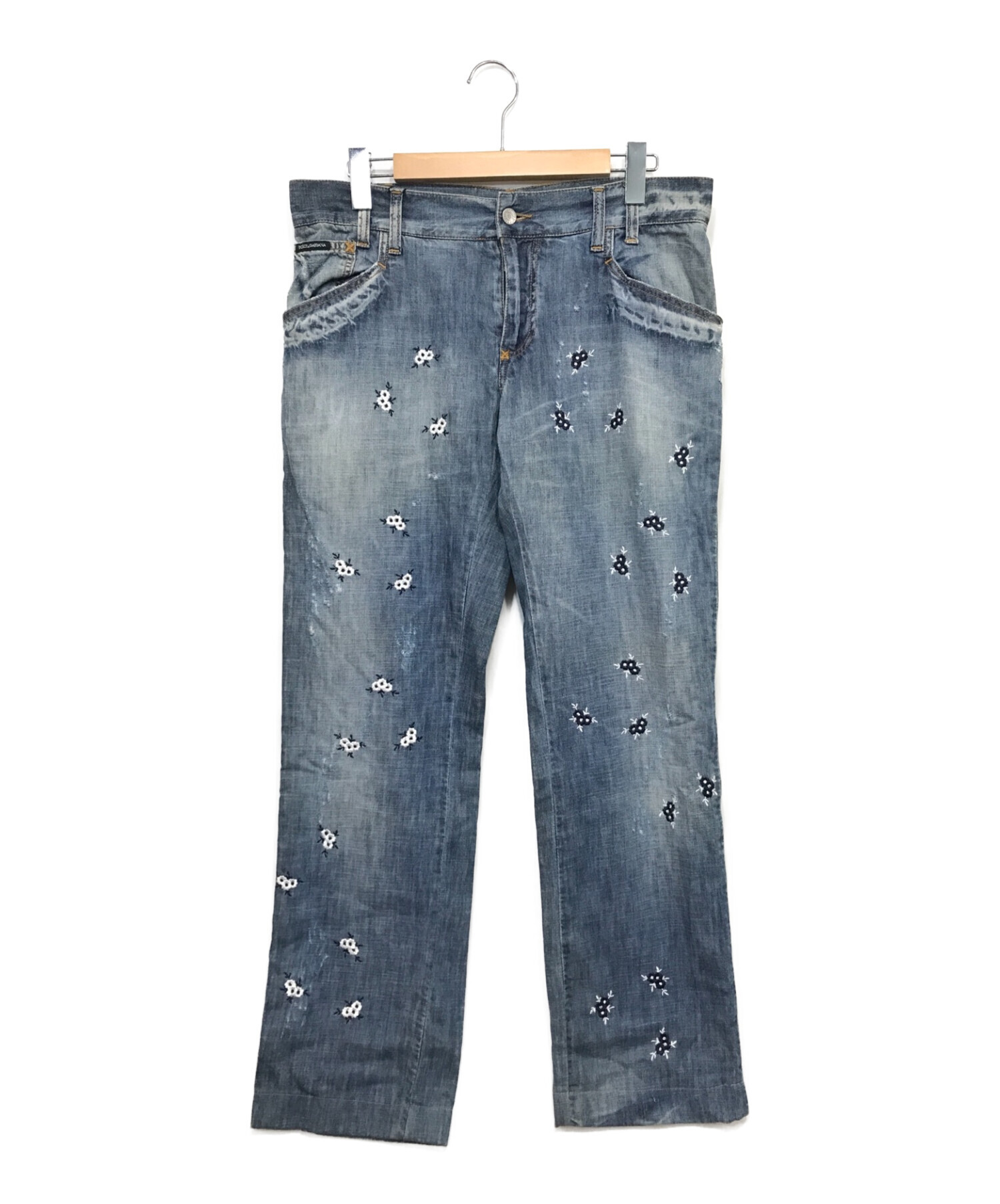 ドルチェ&ガッパーナ刺繍デニムパンツ
