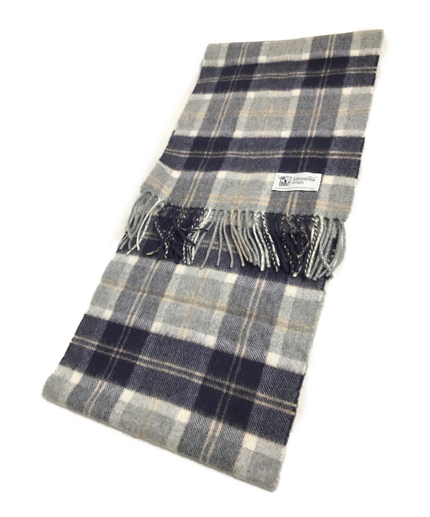Johnstons of Elgin カシミヤマフラー ダークグレー ジョンストンズ JOHNSTONS OF ELGIN カシミヤマフラー グレー