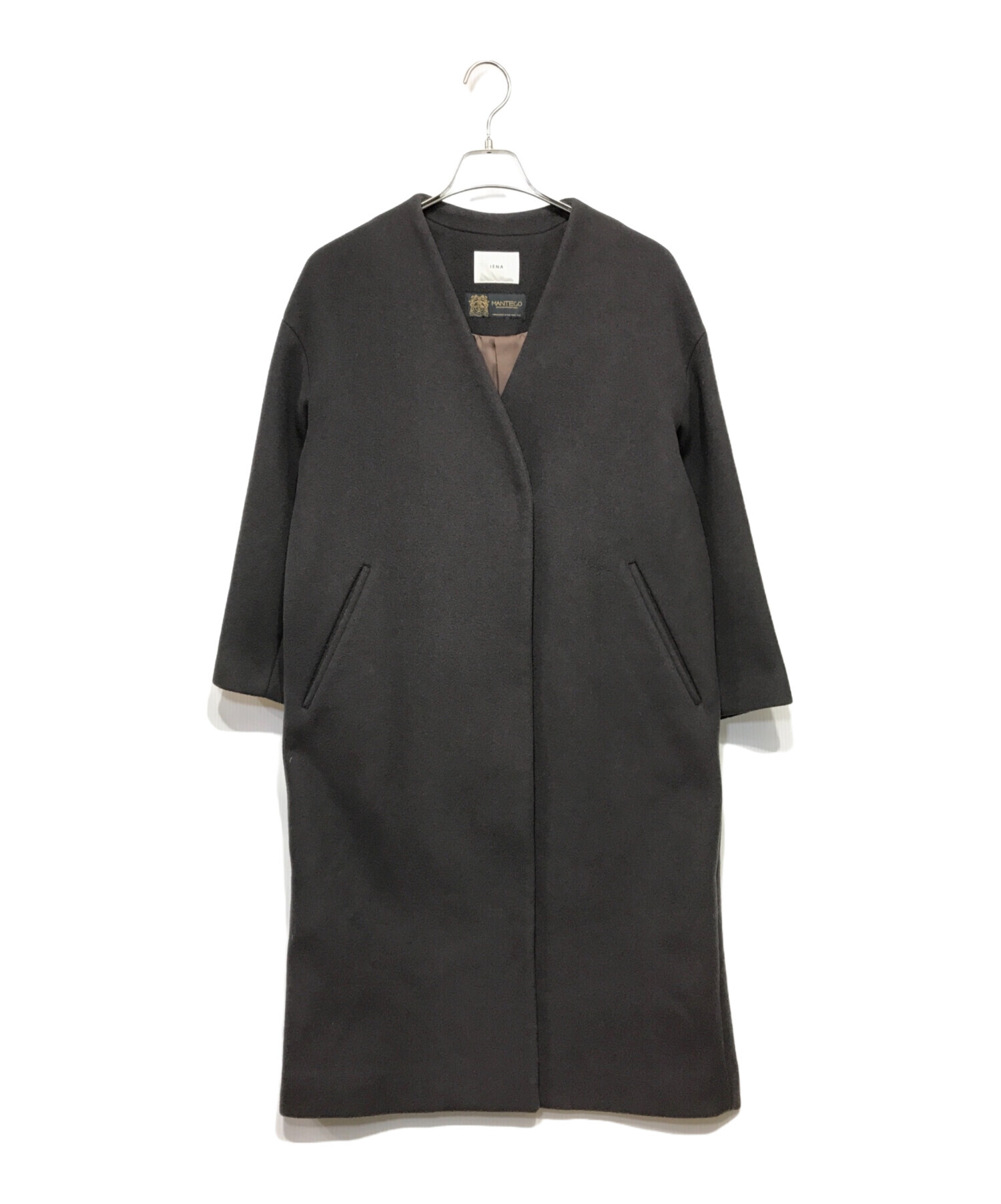 【IENA イエナ 】MANTECO マンテコ ブラウン ウール コート 40 IENA イエナ Manteco マンテコノーカラーコート 40L ブラウン - メルカリ