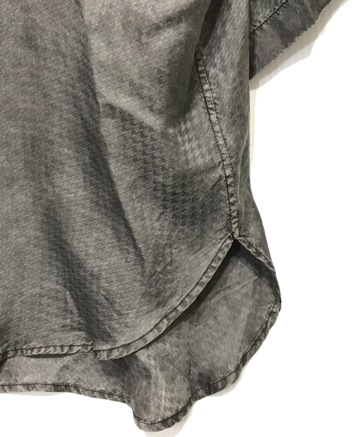 y's ワイズ 抽象デザイン 半袖シャツ キュプラ 100% y's ワイズ 抽象