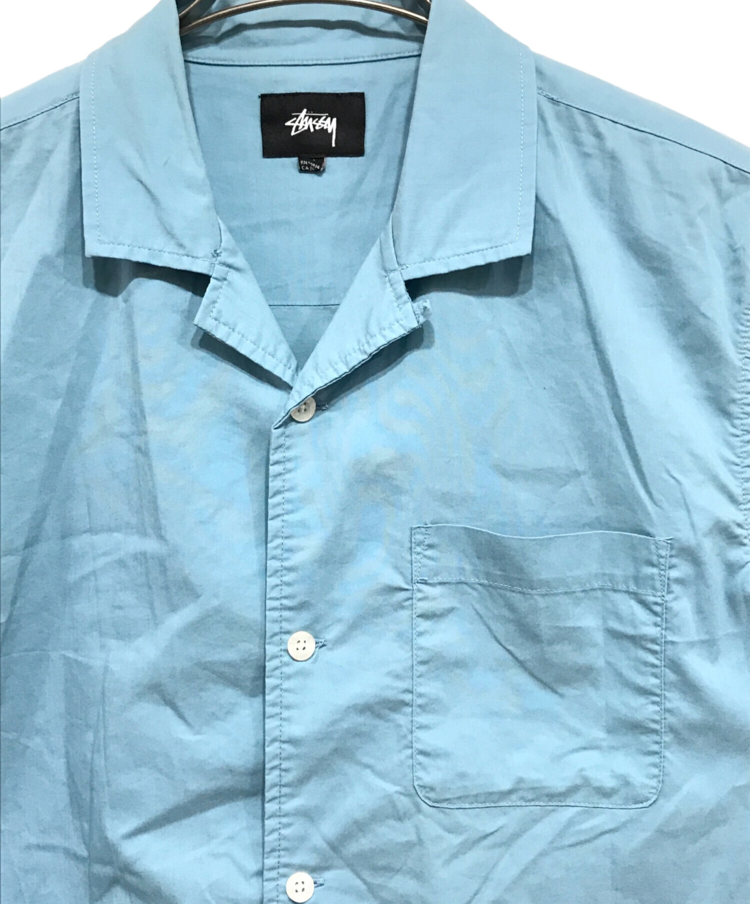 STUSSY シャーク ボーリングシャツ 美品 希少 ブルー ＸＬ 中古・古着通販】stussy (ステューシー) hellshire bowling shirt