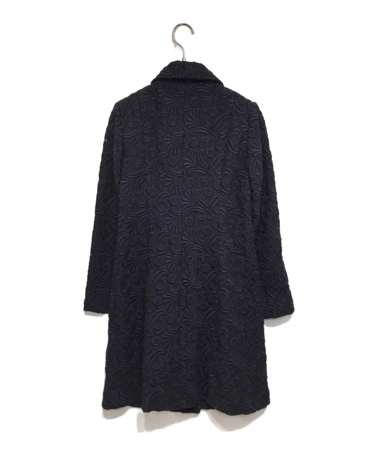 中古・古着通販】EPOCA (エポカ) 刺繍デザインロングコート ネイビー