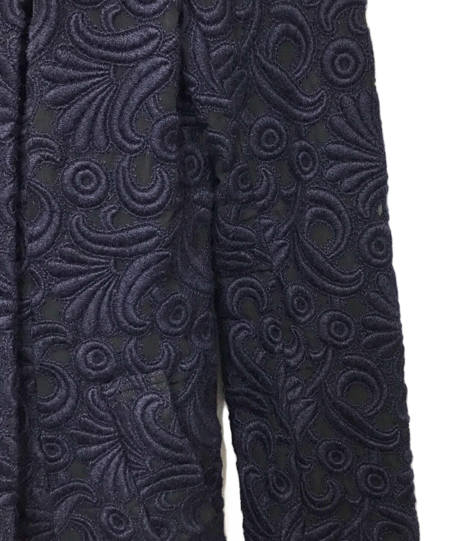 中古・古着通販】EPOCA (エポカ) 刺繍デザインロングコート ネイビー