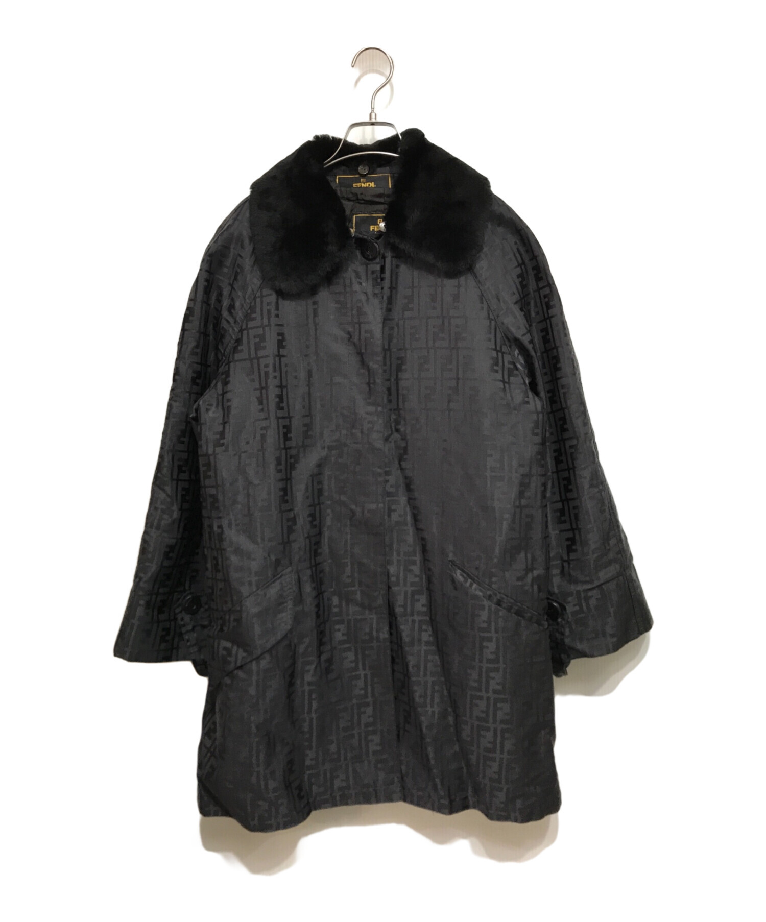 FENDI ハーフコート　ズッカ柄 中古・古着通販】FENDI (フェンディ) ズッカ柄ステンカラーロング