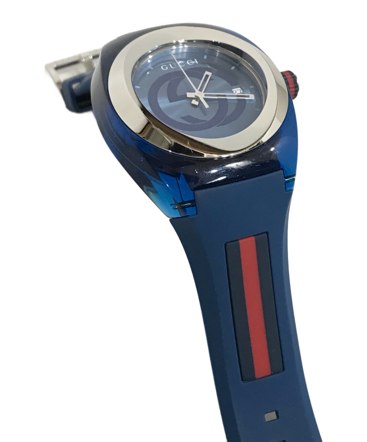中古・古着通販】GUCCI (グッチ) SYNC ラバーベルトウォッチ ブルー