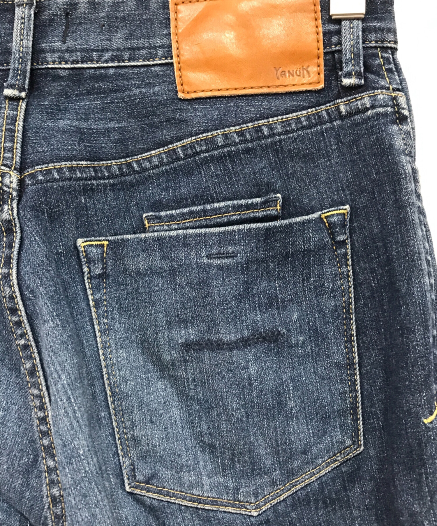 中古極美品古着■YANUK ヤヌーク ウィメンズ デニット HOODIE サイズ XS / ストレッチデニムパーカー インディゴ色 ジップアップフーディー