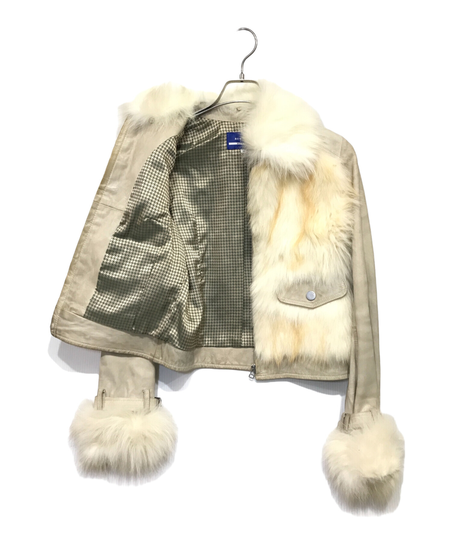 BURBERRY BLUE LABEL ラビットファー レザージャケット M BURBERRY BLUE LABEL ラビットファー レザージャケット M