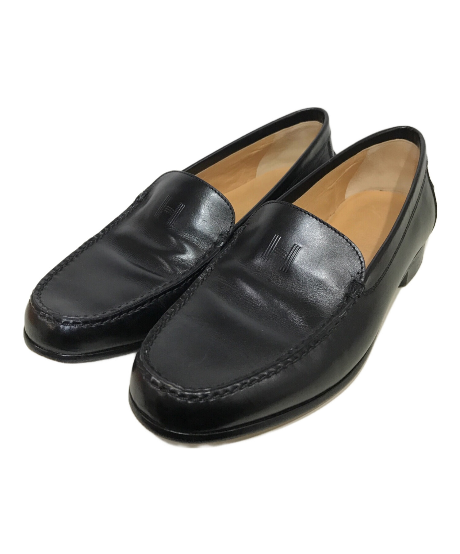中古・古着通販】HERMES (エルメス) Hロゴローファー ブラック サイズ 
