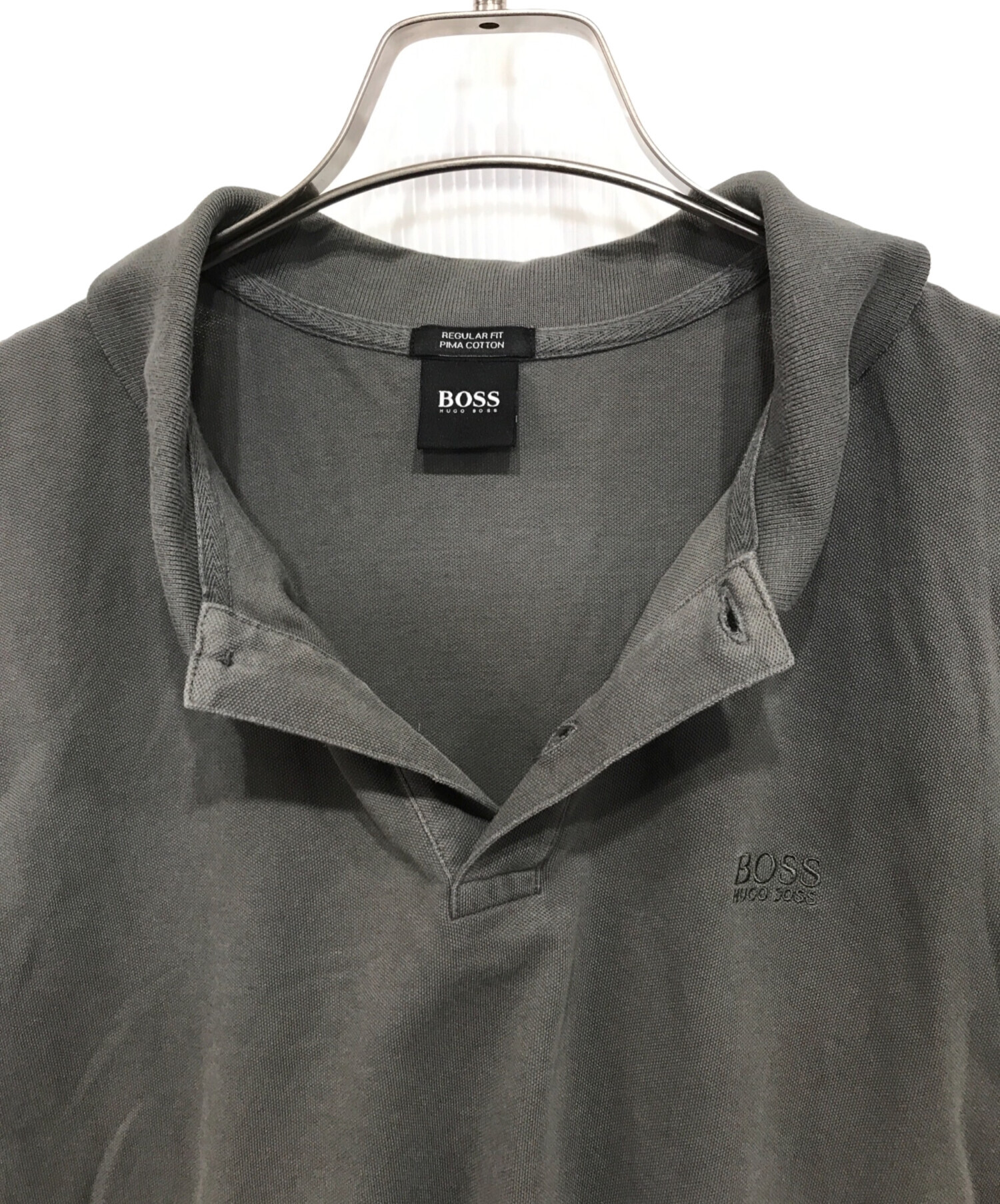 中古・古着通販】HUGO BOSS (ヒューゴ ボス) ポロシャツ グレー サイズ