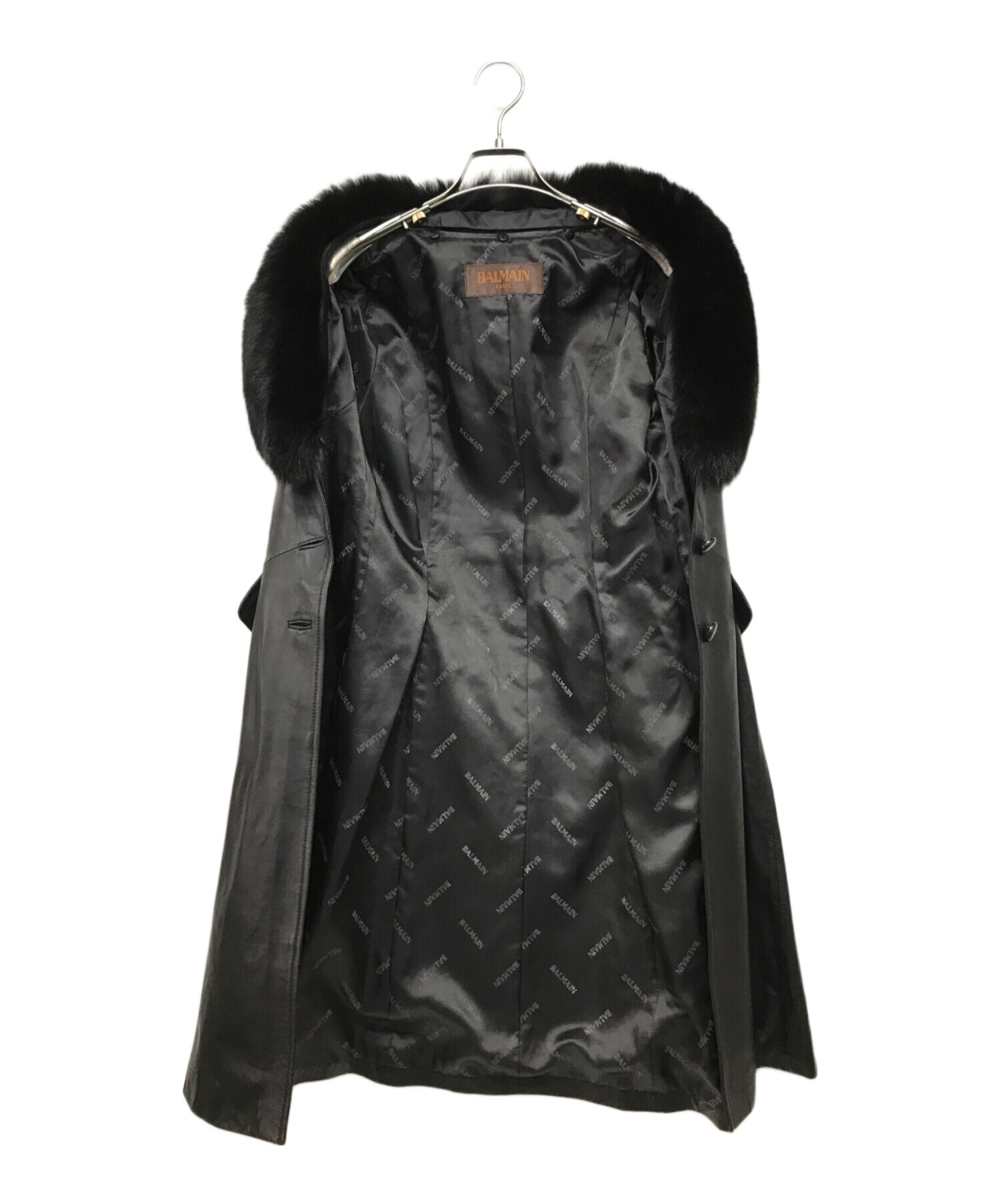 中古・古着通販】BALMAIN (バルマン) フォックスファー付きラムレザー