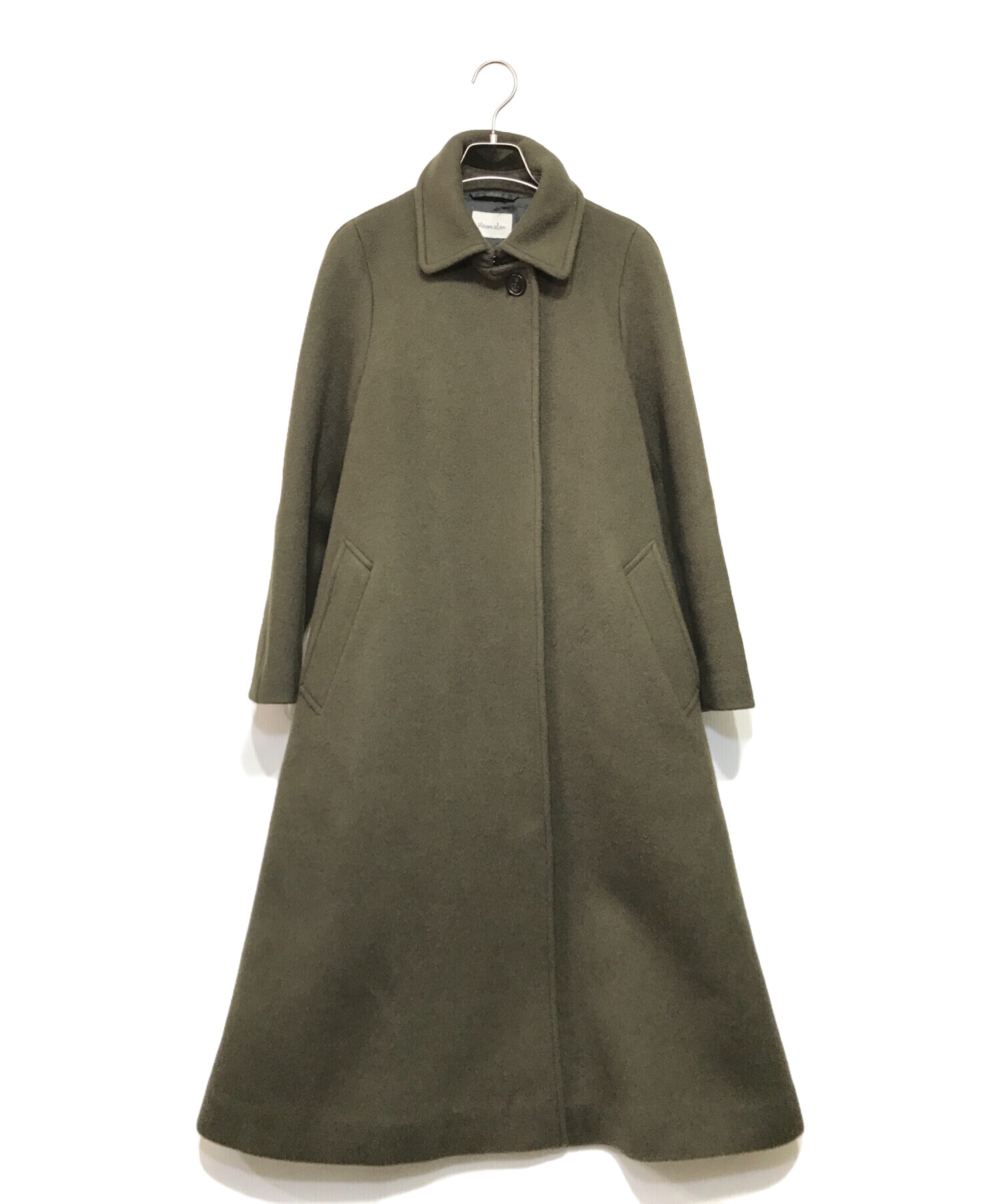 【美品】Steven Alan ウールビーバー テントコート M オリーブ Steven Alan ウールビーバーテントコート ロング丈 オリーブ