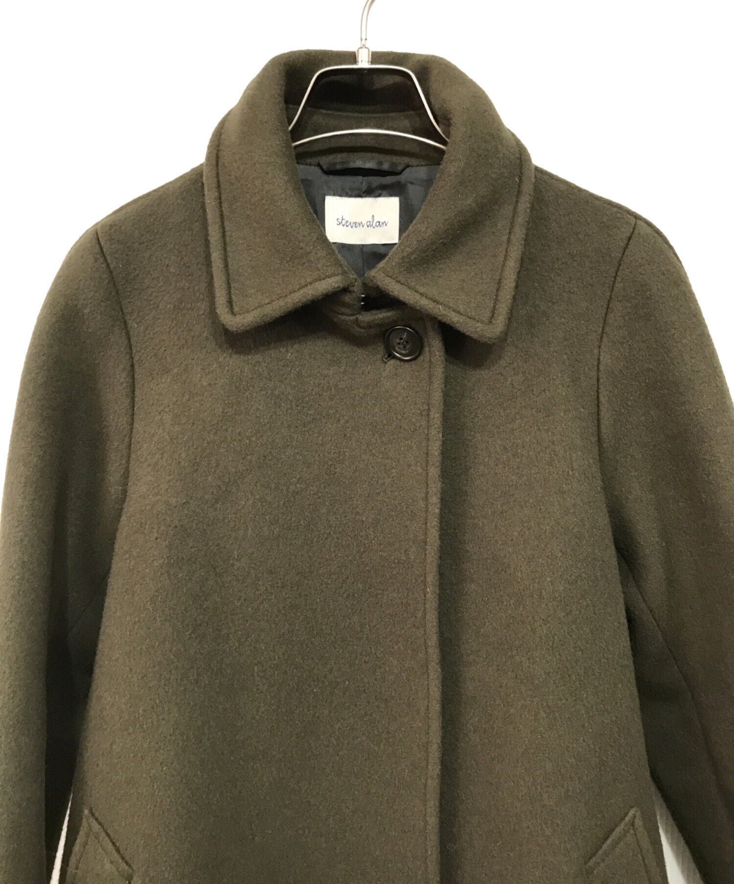 【美品】Steven Alan ウールビーバー テントコート M オリーブ Steven Alan（スティーブンアラン）の「＜Steven Alan＞ウール