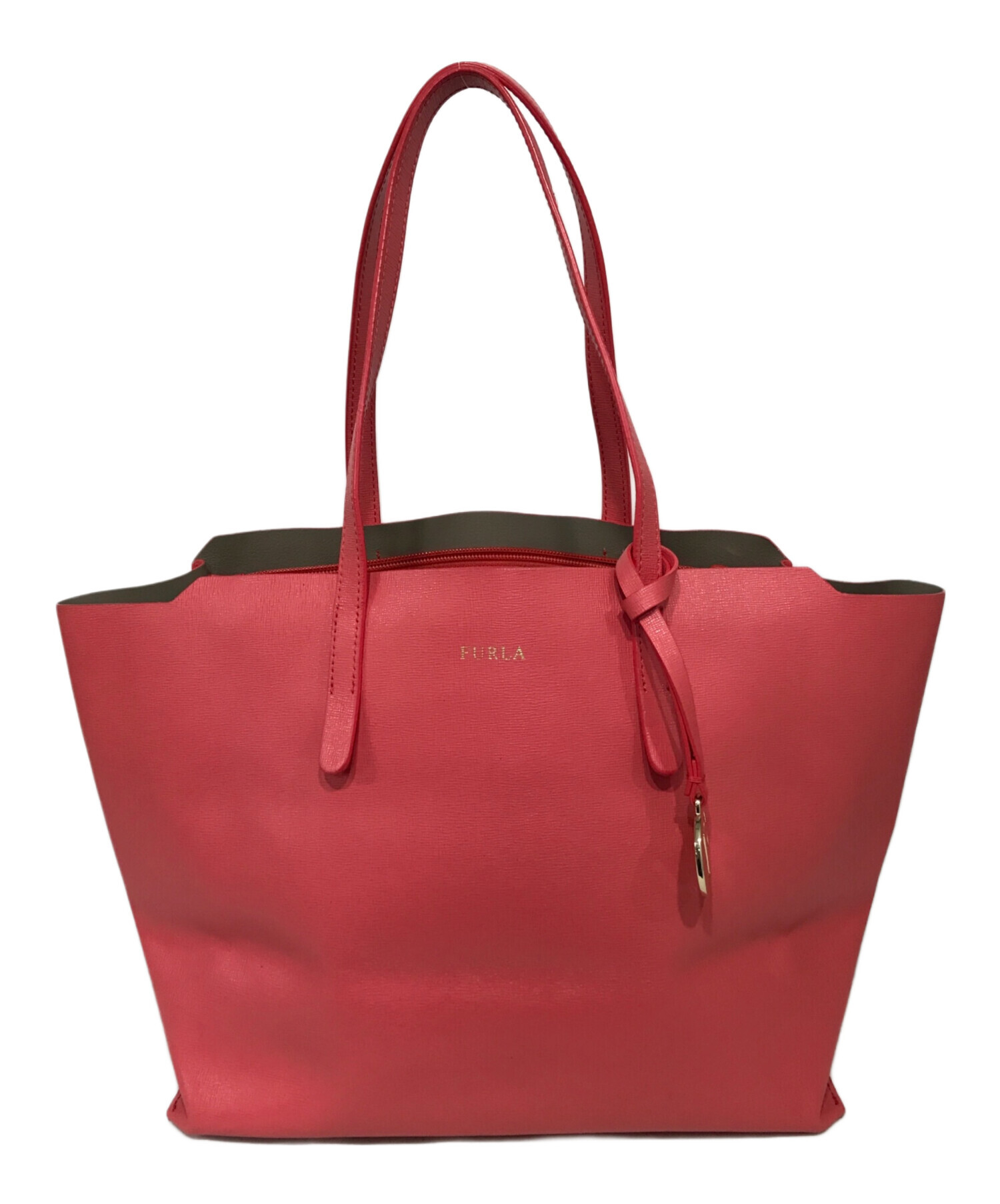 中古・古着通販】FURLA (フルラ) チャーム付きトートバッグ レッド 