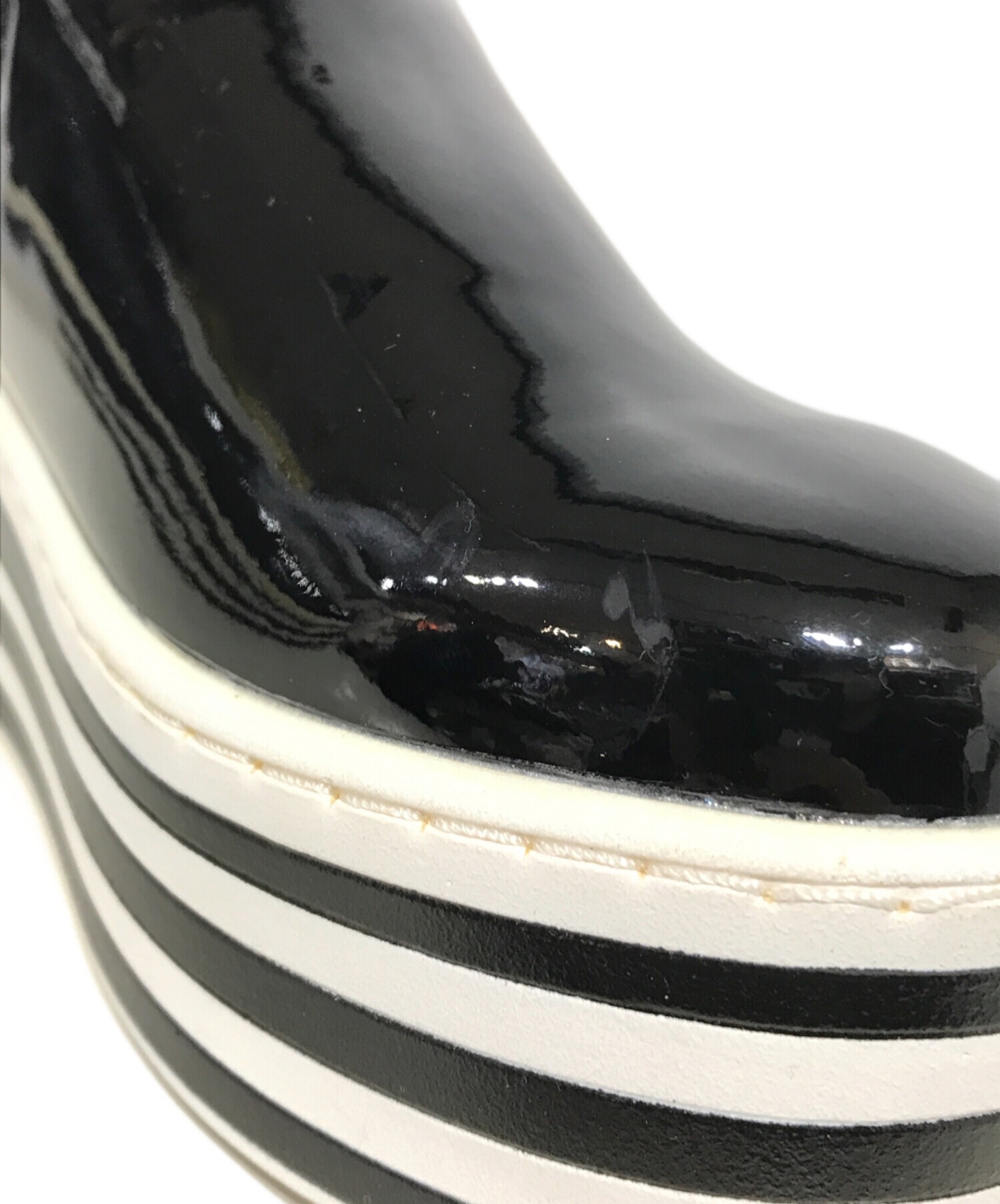 中古・古着通販】No Name (ノーネーム) 厚底ソックスブーツ ブラック