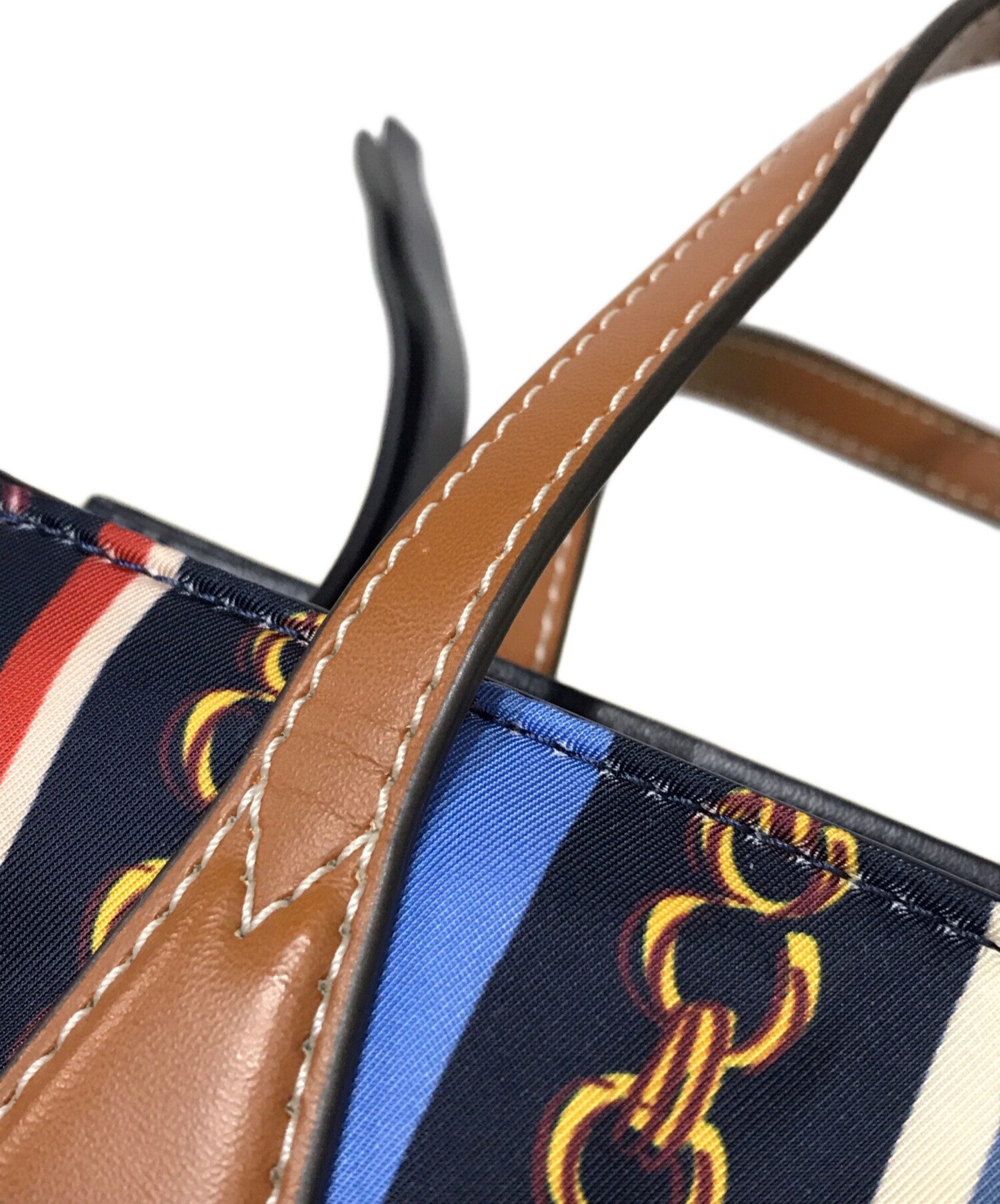 中古・古着通販】TORY BURCH (トリーバーチ) ストライプトートバッグ  