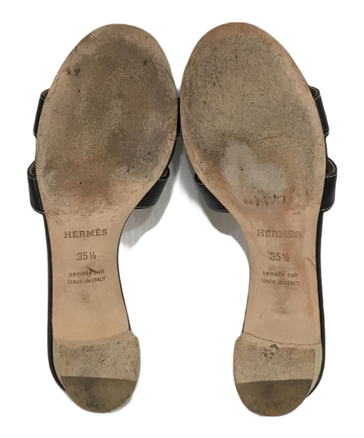 HERMES エルメス でまわっ サンダル EU35(21.5cm位) ベージュ 【古着  
