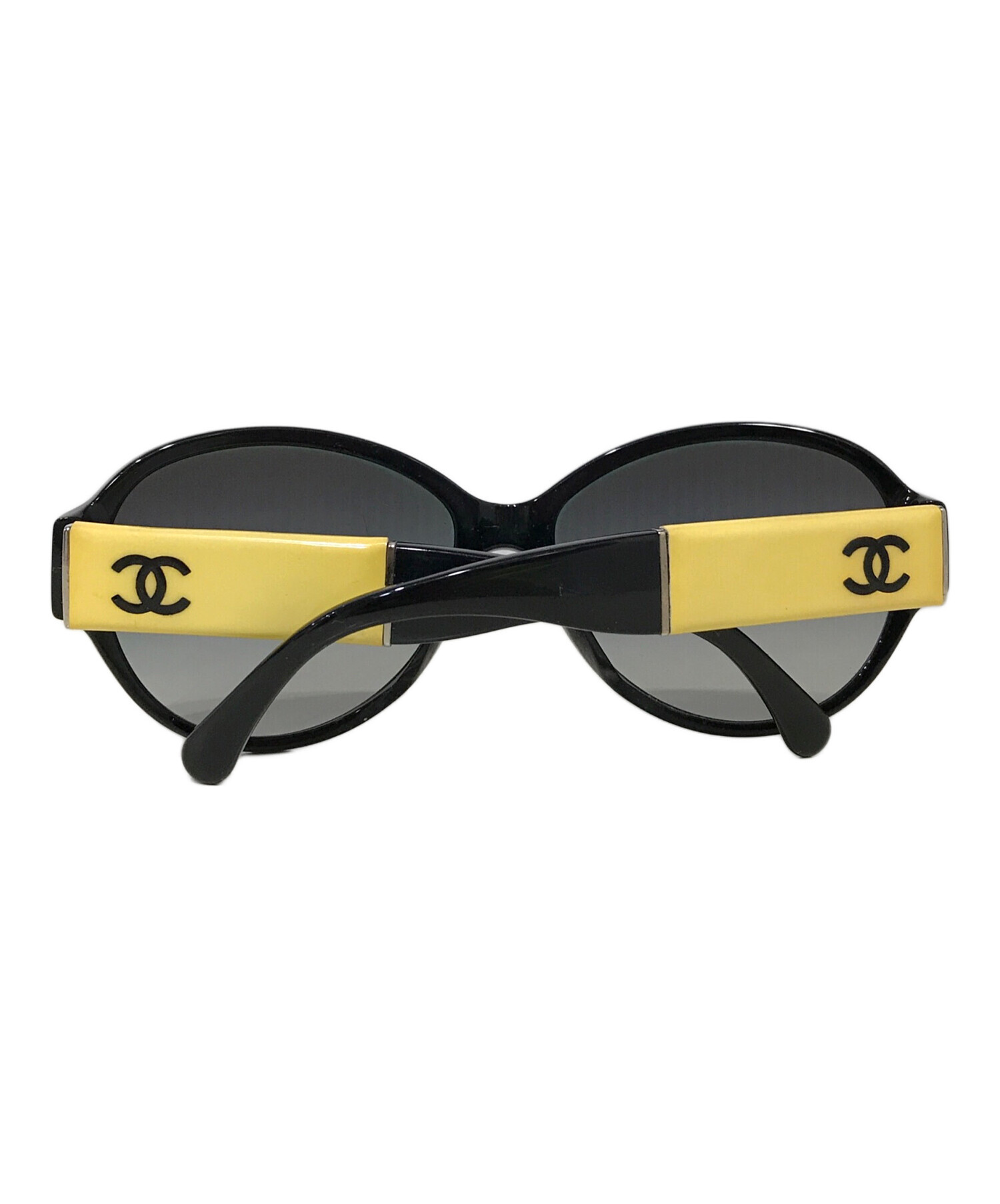 CHANEL(シャネル)イエローココマークサングラス 中古・古着通販】CHANEL (シャネル) ココマークサングラス ブラック