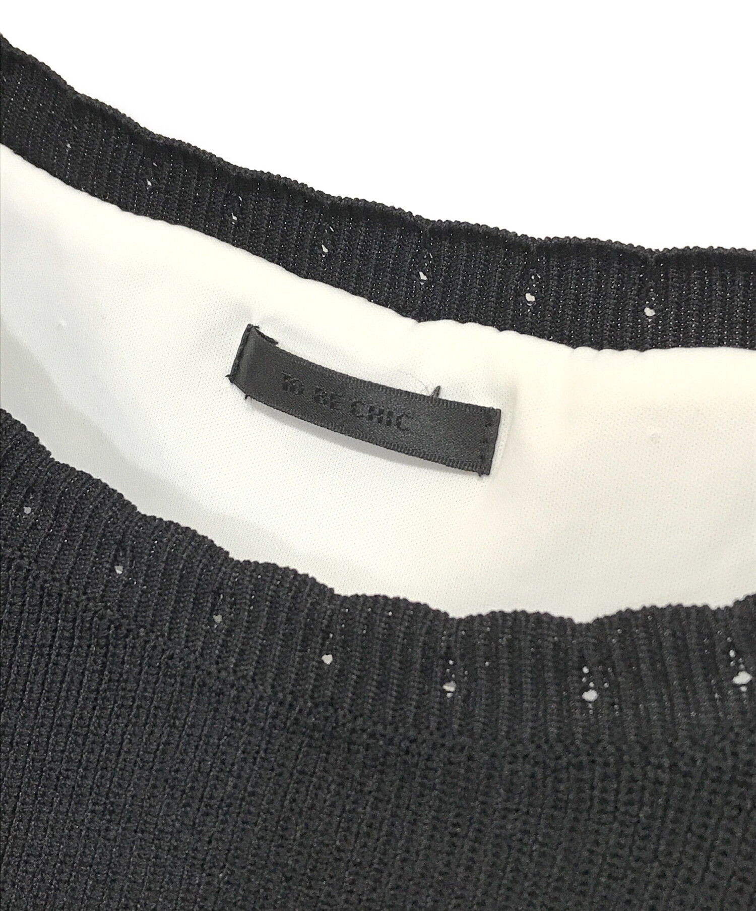 【TO BE CHIC】ストライプ ブラウス レイヤー ニット ブラック 楽天市場】【SALE／30%OFF】ストライプブラウスレイヤーニット