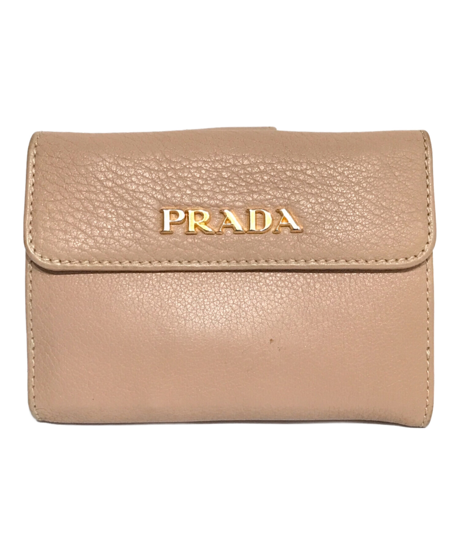中古・古着通販】PRADA (プラダ) 2つ折り財布 ピンクベージュ 