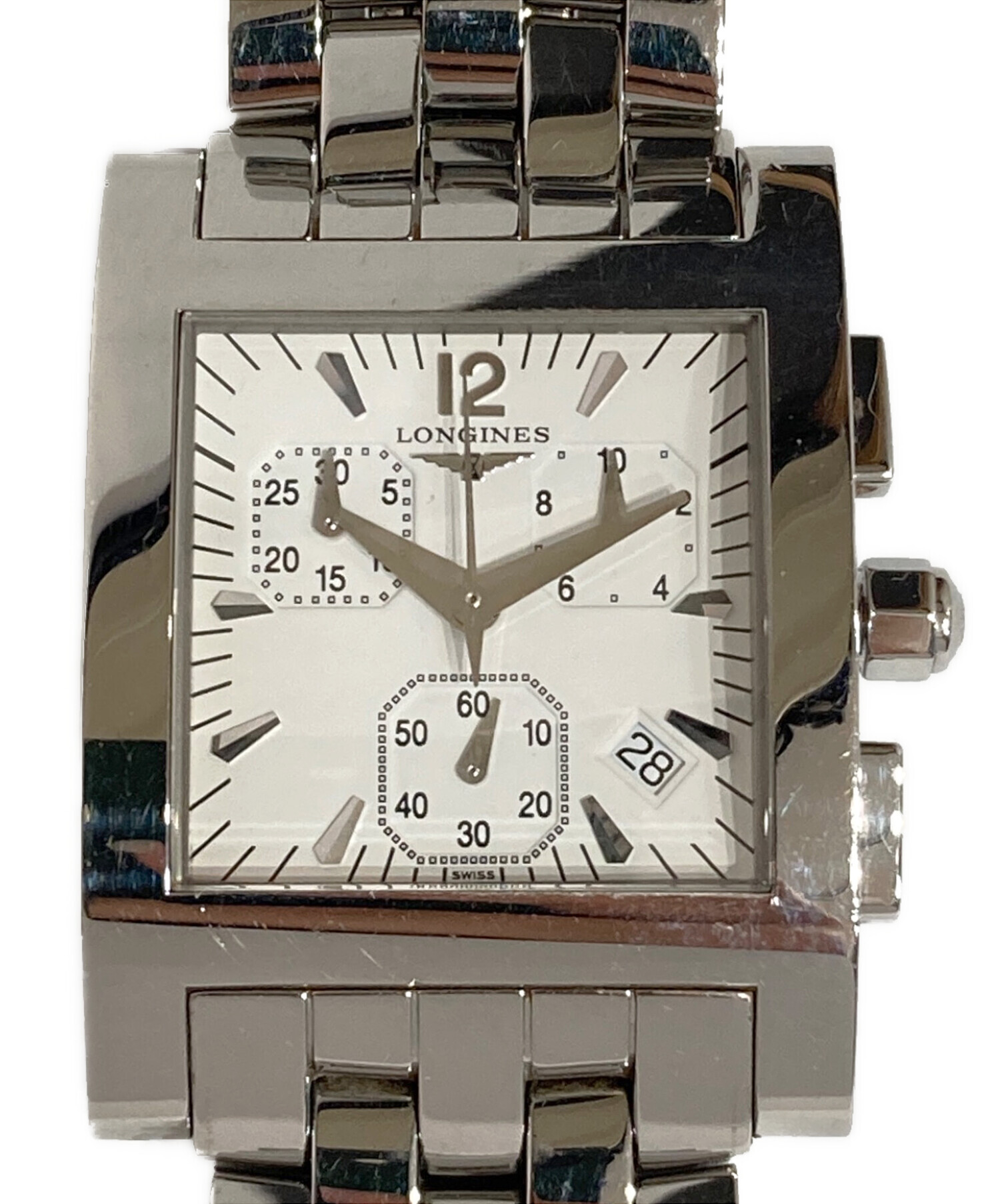中古・古着通販】LONGINES (ロンジン) クロノグラフ スクエアフェイス