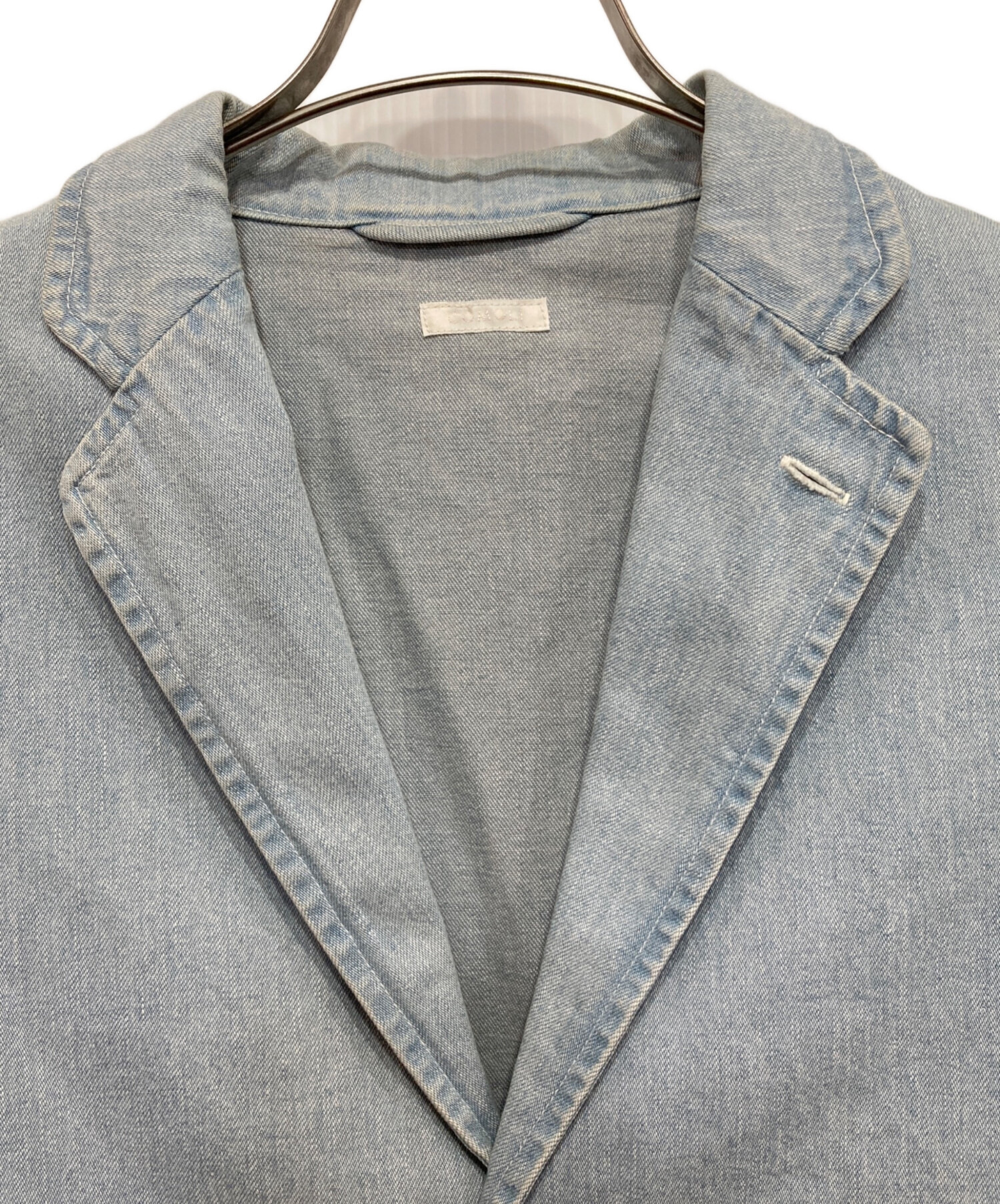 COMOLI コモリ デニムテーラードジャケット アイスブルー 3ボタン 1 中古・古着通販】COMOLI (コモリ) デニムテーラードジャケット