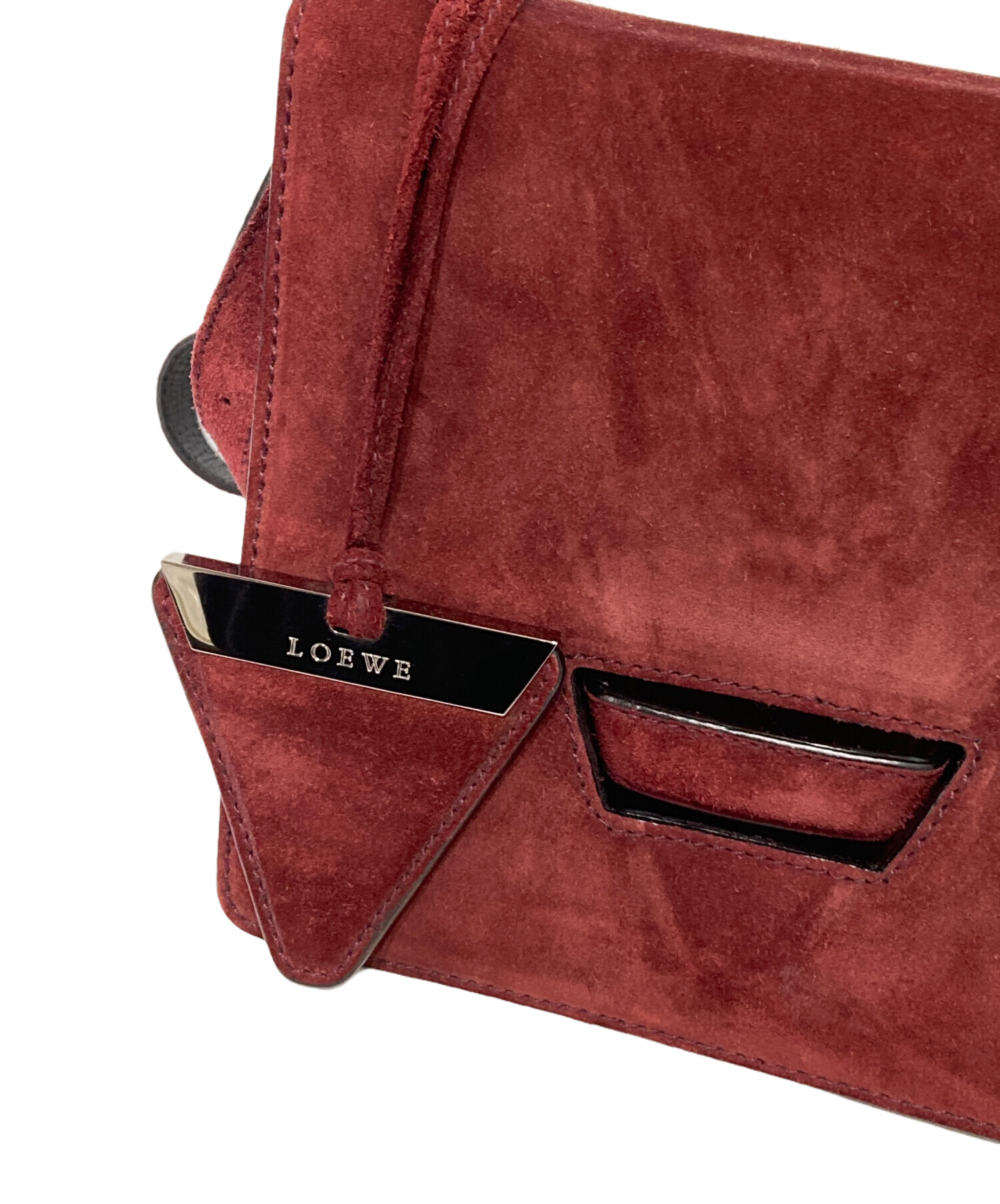 中古・古着通販】LOEWE (ロエベ) スエードトライアングルショルダー 