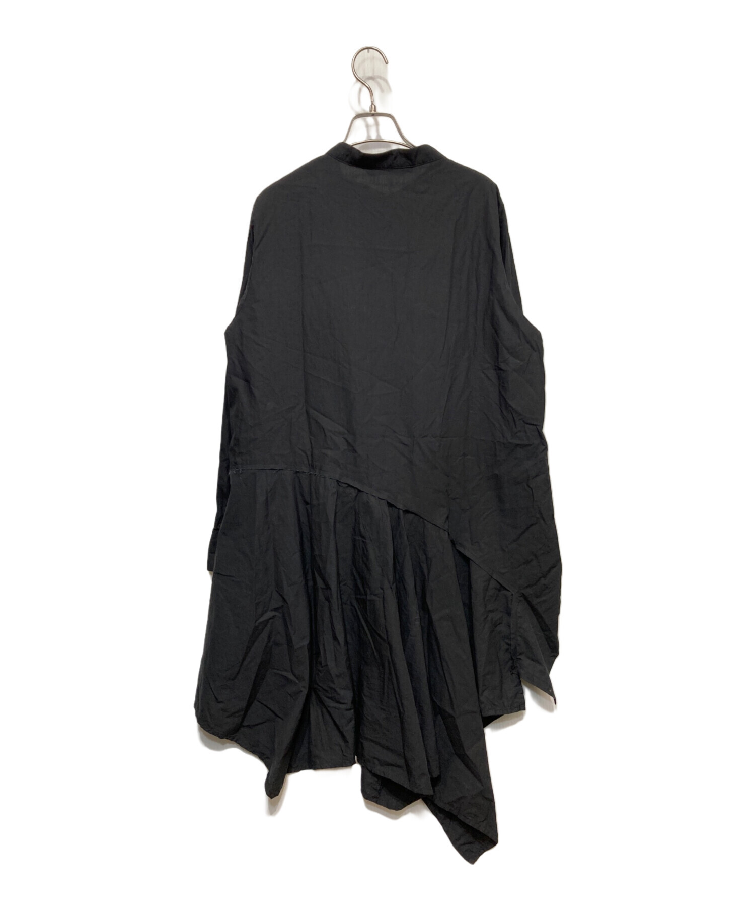 美品✨MOYURU 萌　モユルアシメ変形シャツワンピース 黒 F ゆったり 美品✨MOYURU 萌 モユルアシメ変形シャツワンピース 黒 F